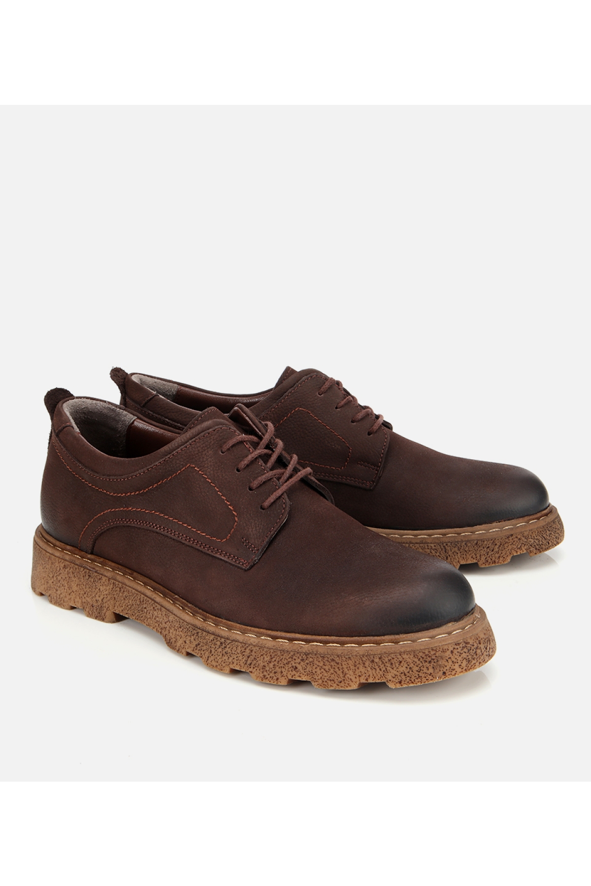 Erkek Nubuk Deri Kahverengi Termo Taban Günlük Ayakkabı - Görsel 2