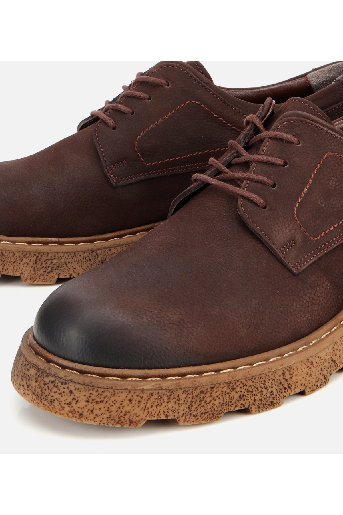 Erkek Nubuk Deri Kahverengi Termo Taban Günlük Ayakkabı - Görsel 3