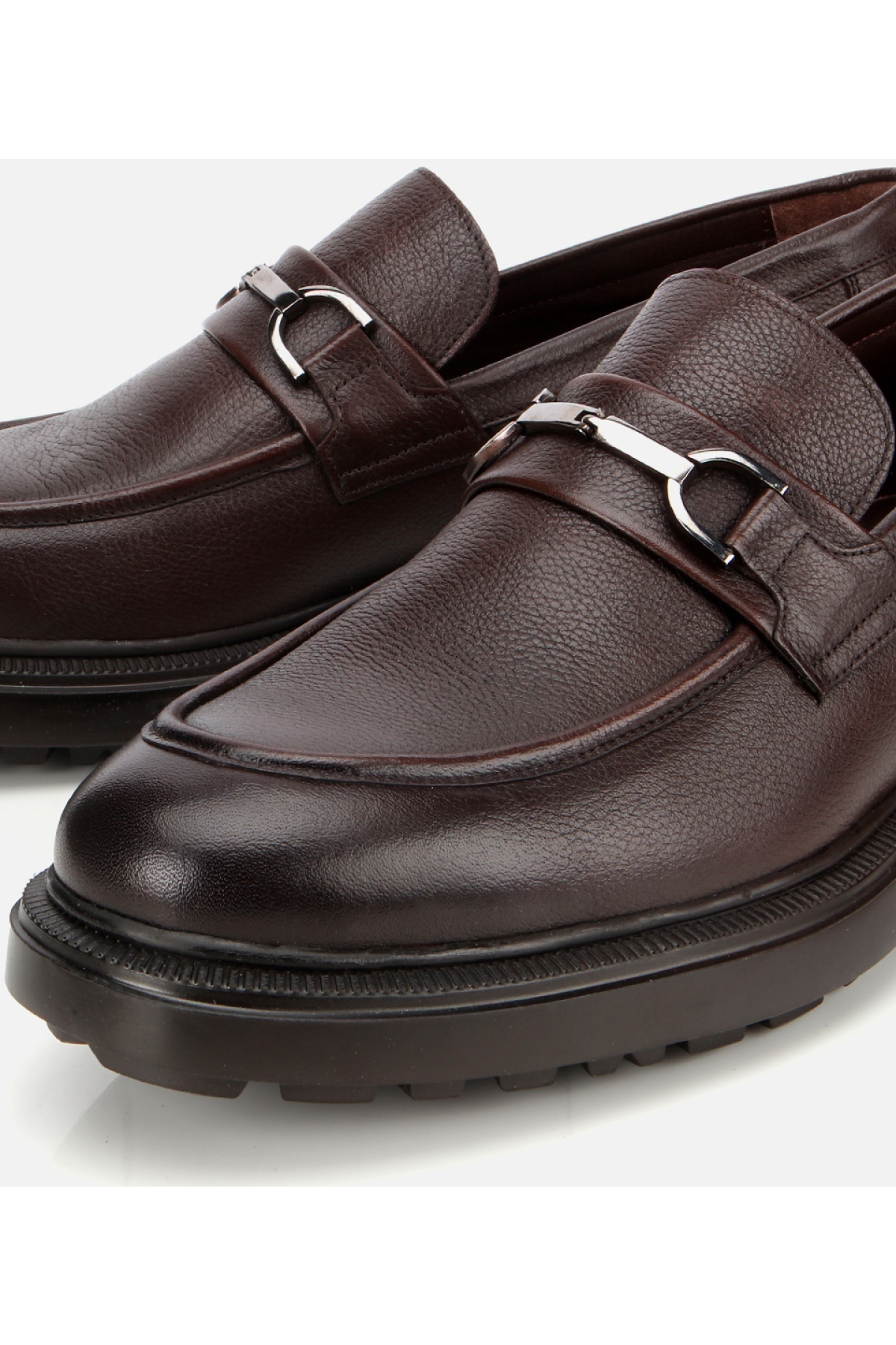 Erkek Deri Kahverengi Tokalı Günlük Loafer - Görsel 3
