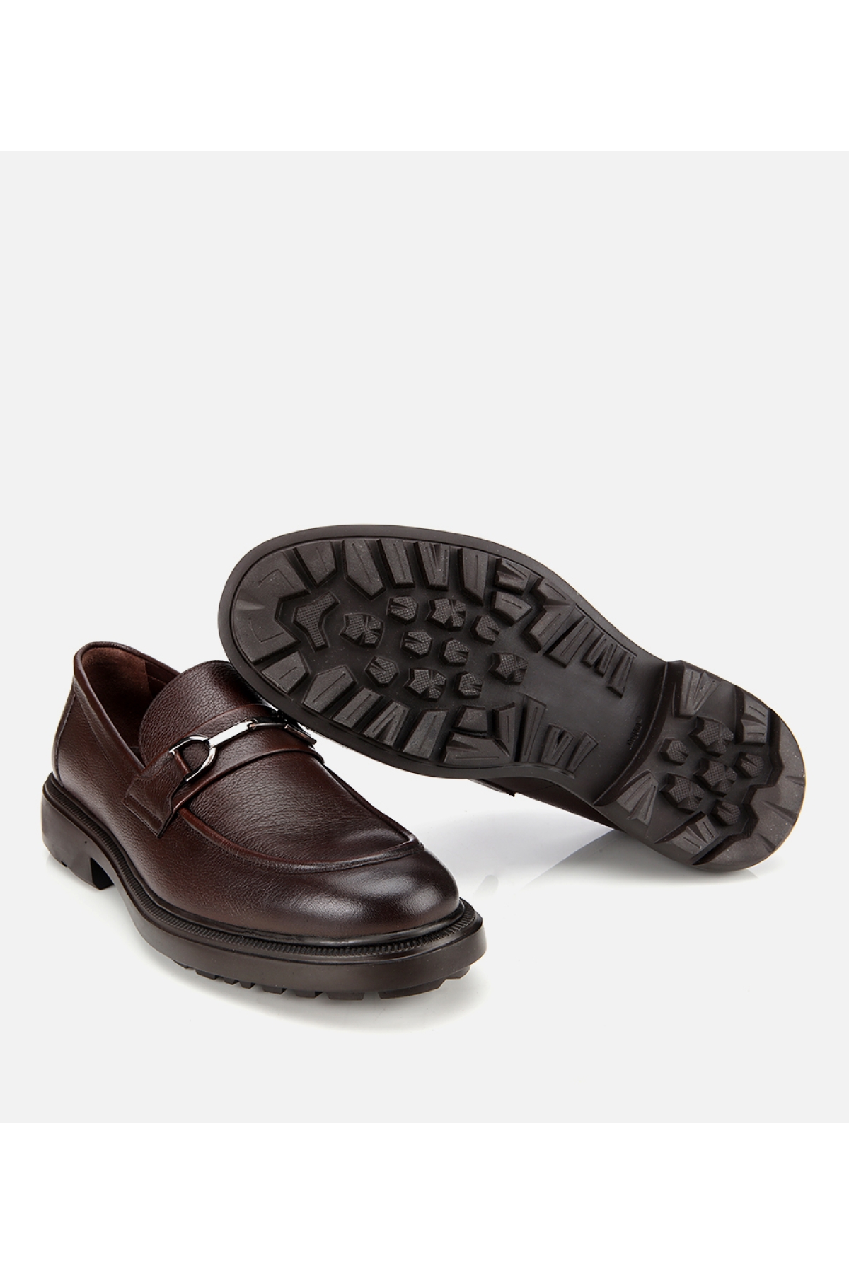 Erkek Deri Kahverengi Tokalı Günlük Loafer - Görsel 6