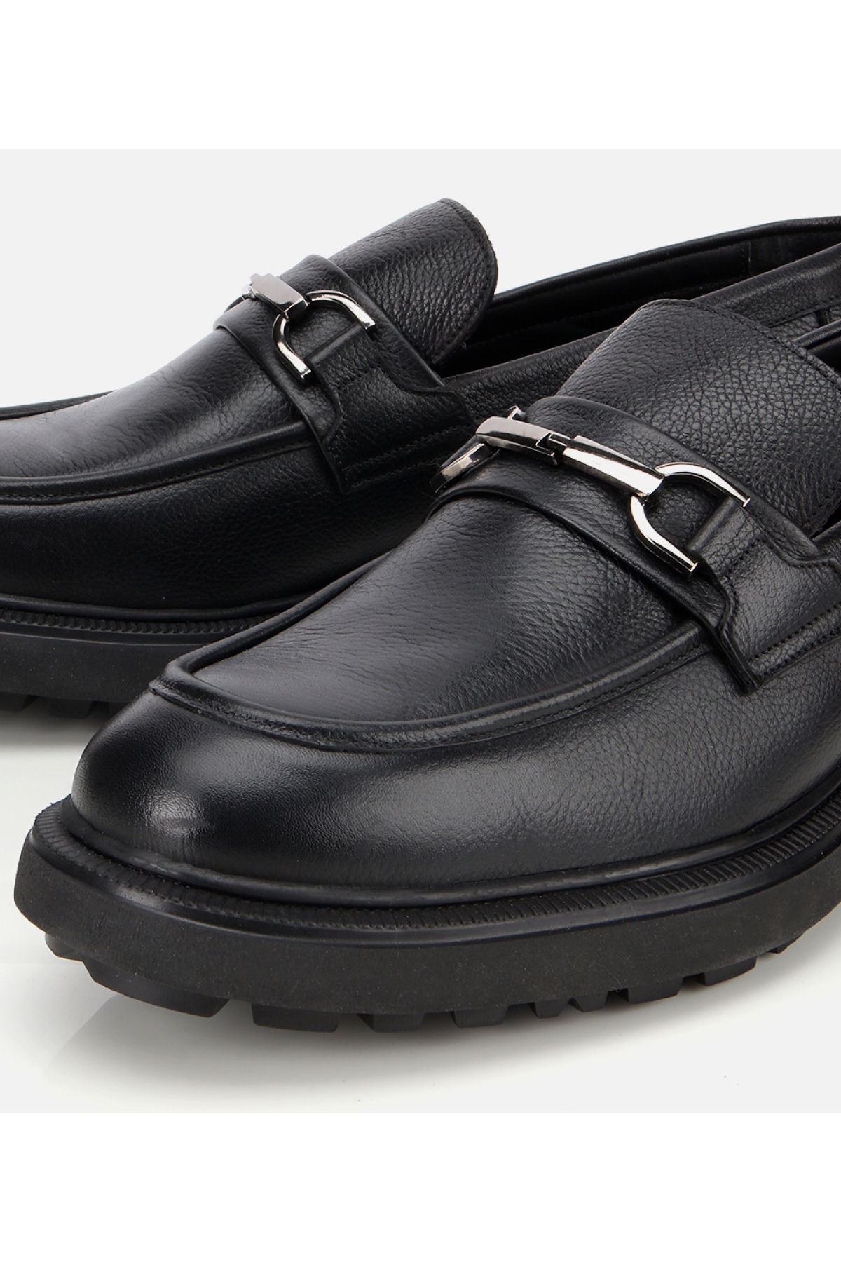 Erkek Deri Siyah Tokalı Günlük Loafer - Görsel 3