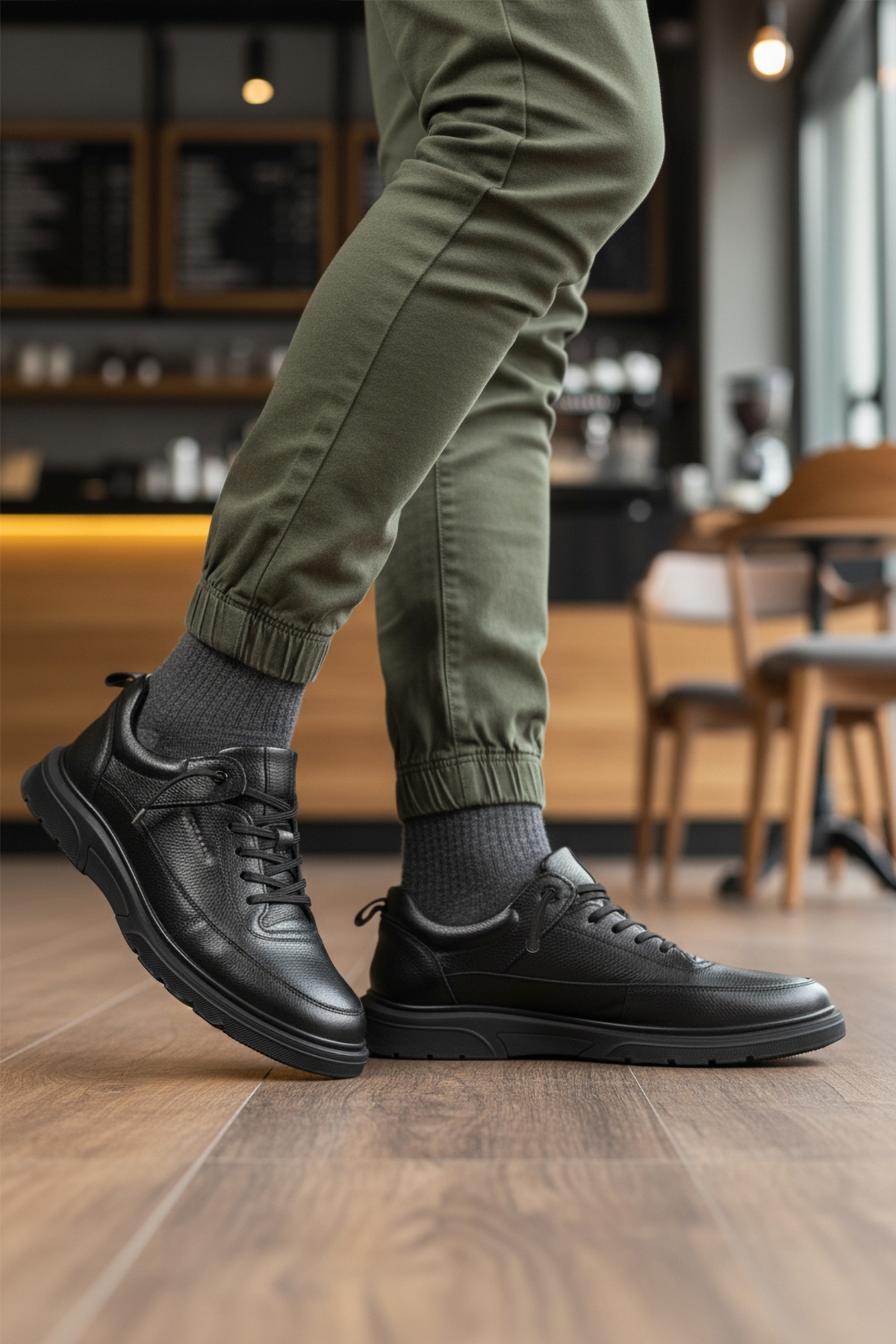 Siyah Floter Hakiki Deri Masaj Etkili Erkek Casual Ayakkabı 260044 M - Görsel 4