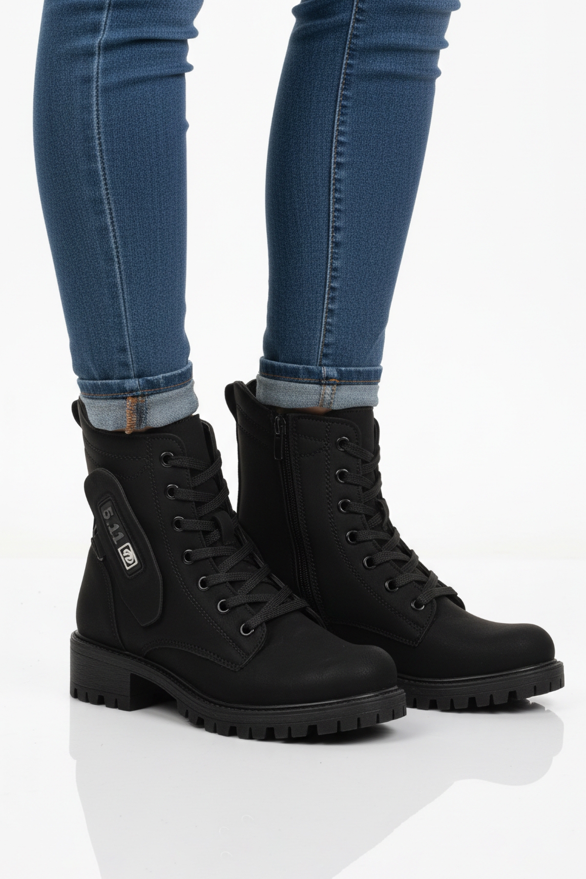 Siyah Nubuk İçi Polarlı Kaymaz Taban Fermuarlı Kadın Bot 24024 Z - Görsel 2