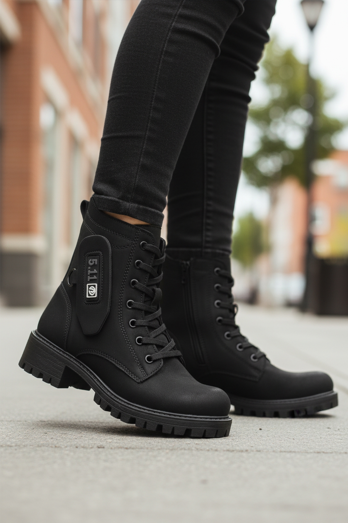 Siyah Nubuk İçi Polarlı Kaymaz Taban Fermuarlı Kadın Bot 24024 Z - Görsel 4