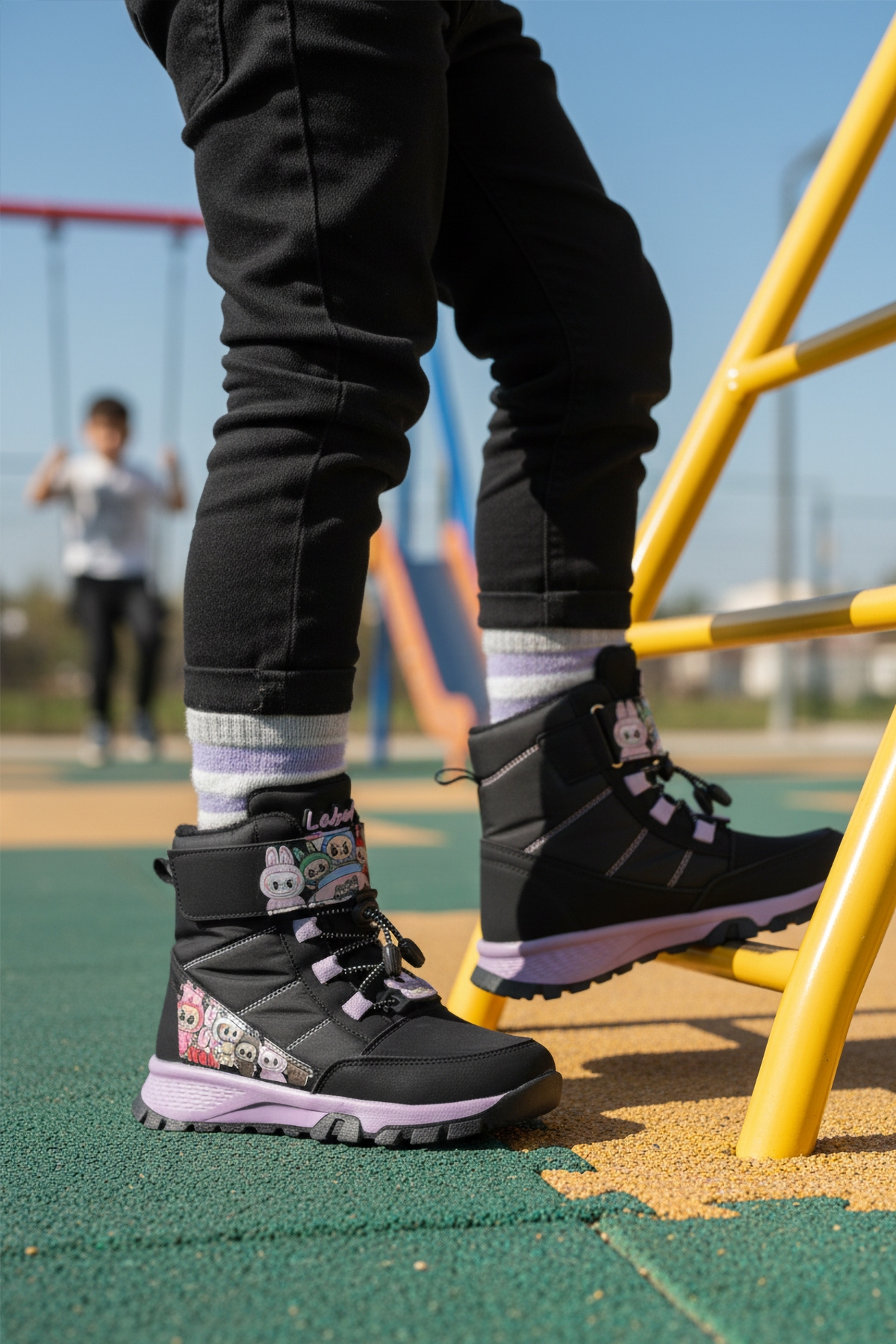 Siyah İçi Kürklü Soğağa Dirençli Kaymaz Kız Çocuk Bot 999 F - Görsel 4