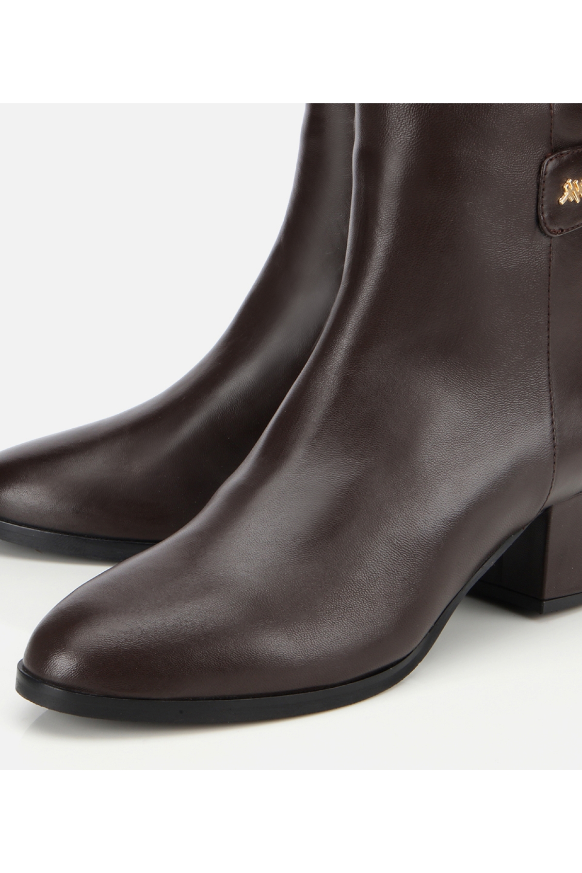 Kadın Deri Kahverengi Toka Detaylı Bilekte Topuklu Bot - Görsel 3