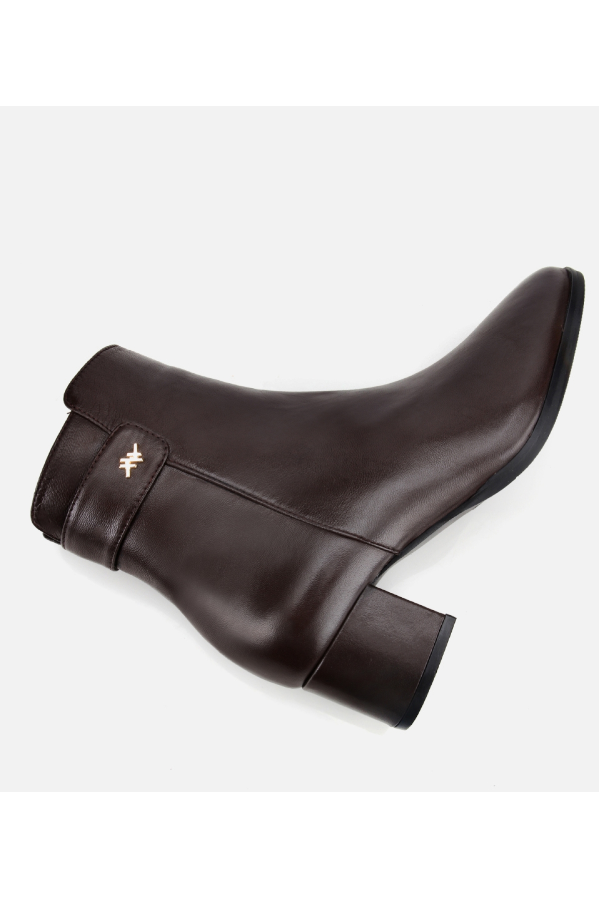 Kadın Deri Kahverengi Toka Detaylı Bilekte Topuklu Bot - Görsel 6