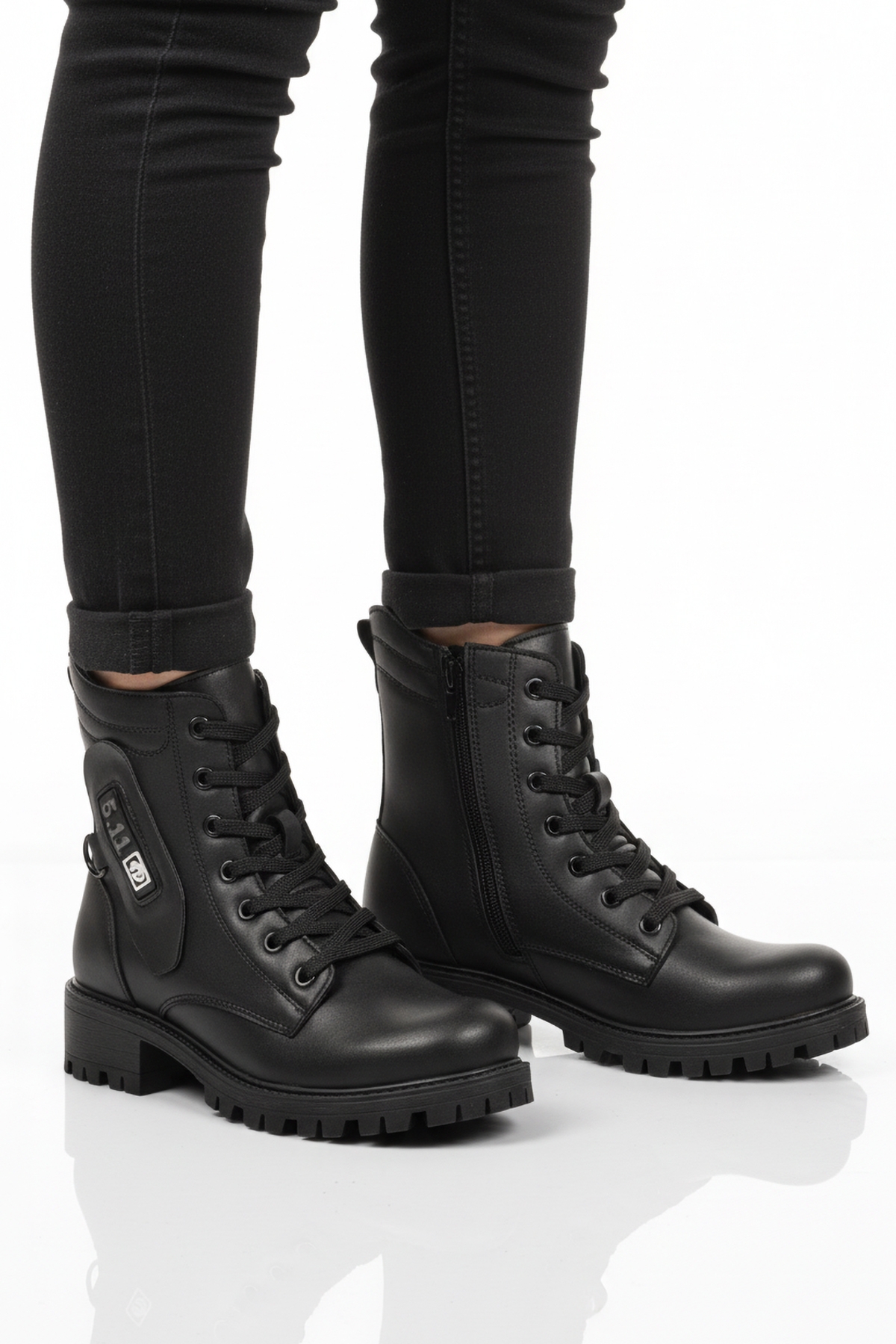 Siyah İçi Polarlı Kaymaz Taban Fermuarlı Kadın Bot 24024 Z - Görsel 2