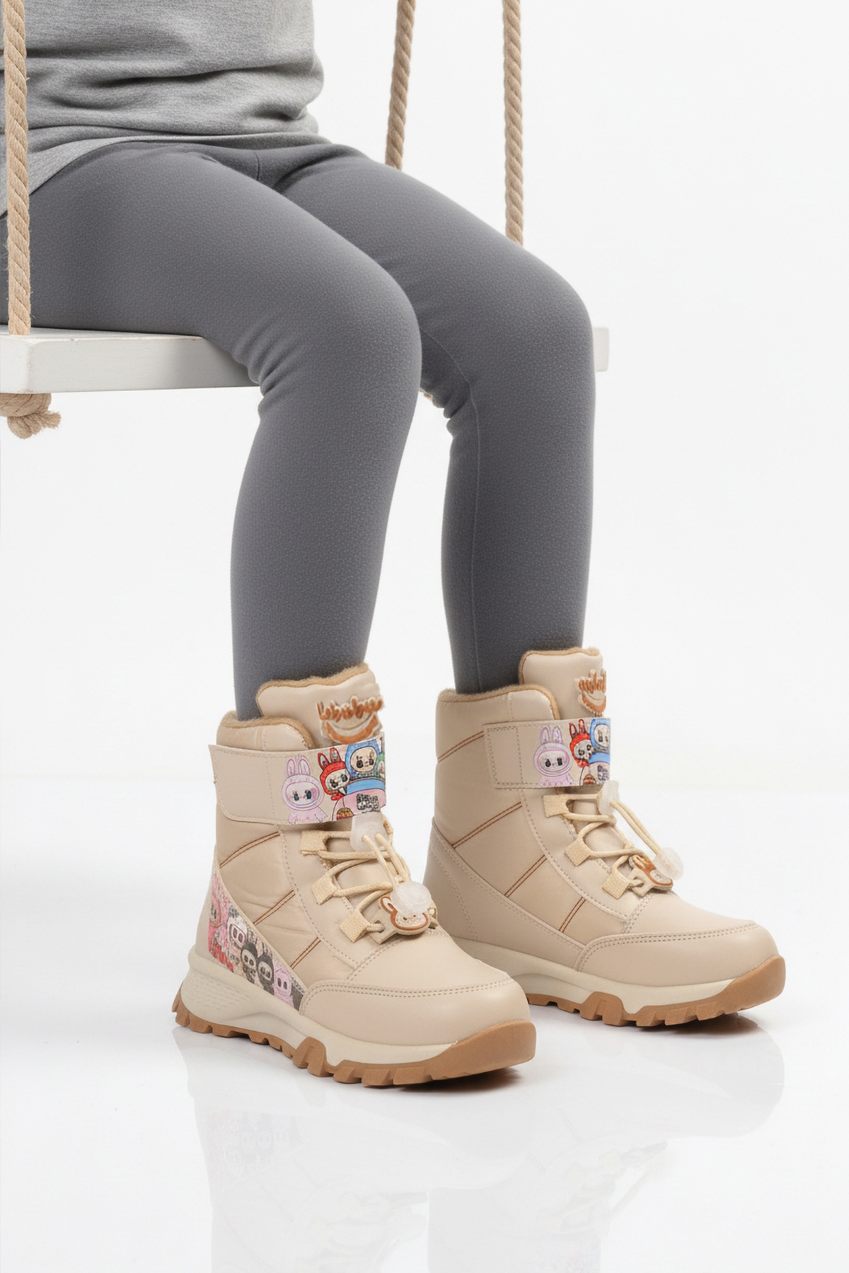Bej İçi Kürklü Soğağa Dirençli Kaymaz Kız Çocuk Bot 999 F - Görsel 2