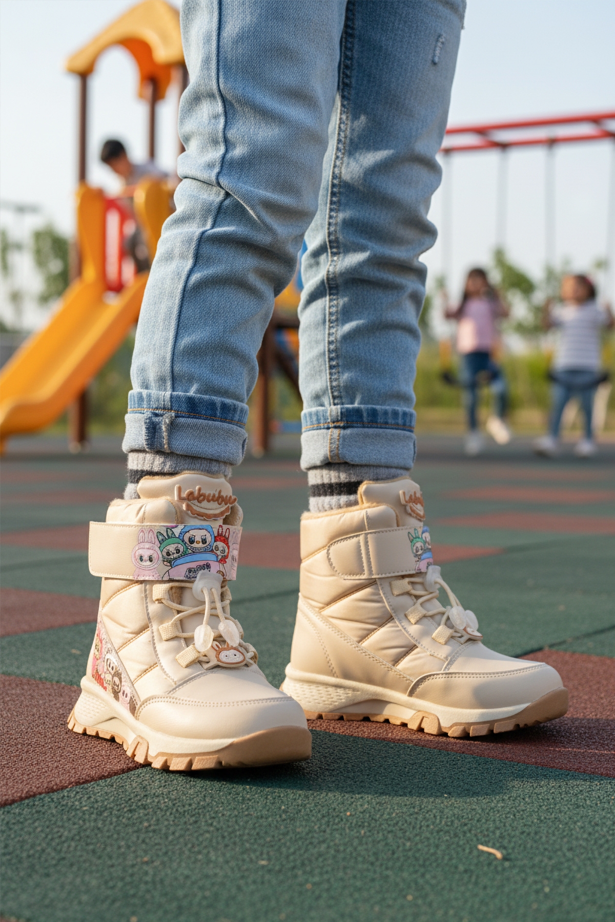 Bej İçi Kürklü Soğağa Dirençli Kaymaz Kız Çocuk Bot 999 F - Görsel 4