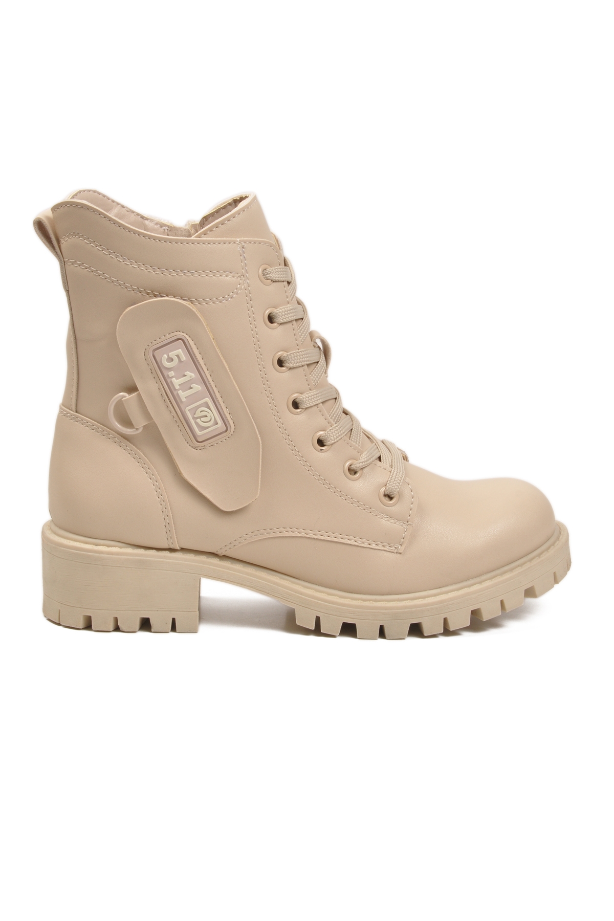 Bej İçi Polarlı Kaymaz Taban Fermuarlı Kadın Bot 24024 Z - Görsel 3