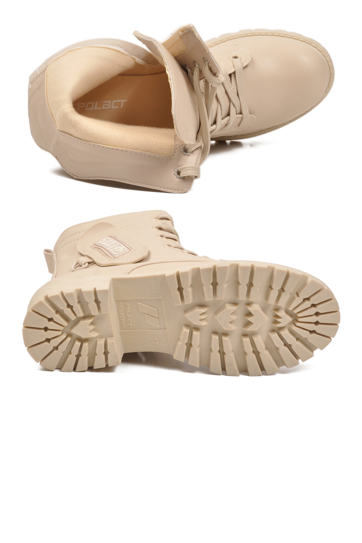 Bej İçi Polarlı Kaymaz Taban Fermuarlı Kadın Bot 24024 Z - Görsel 6