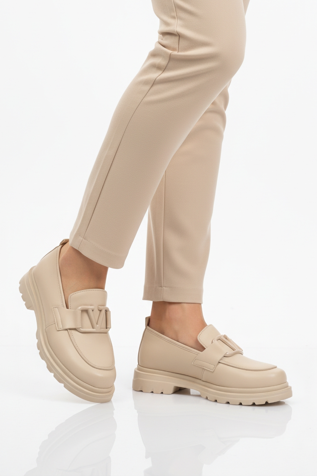 Bej Hafif Esnek Kadın Casual Ayakkabı 2644 Z - Görsel 2