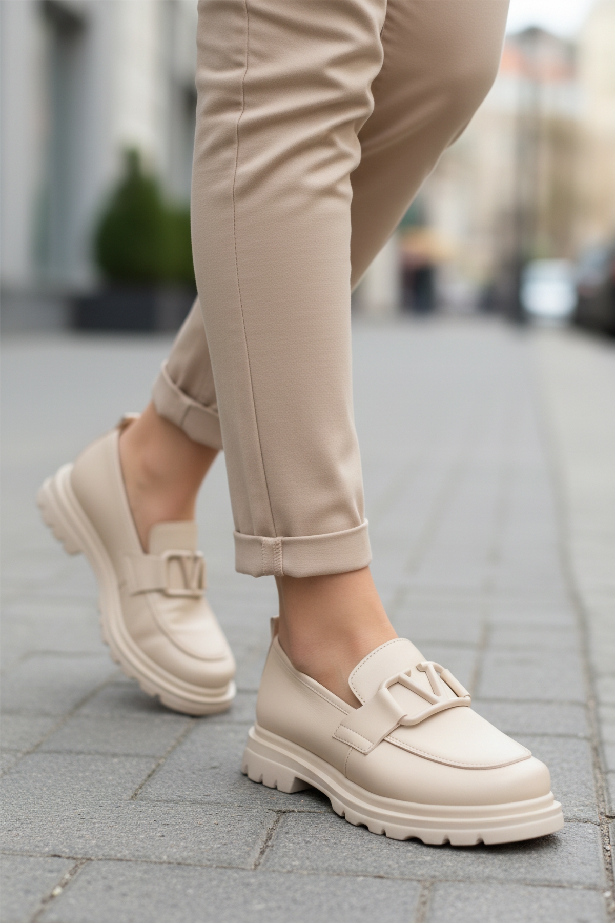 Bej Hafif Esnek Kadın Casual Ayakkabı 2644 Z - Görsel 4