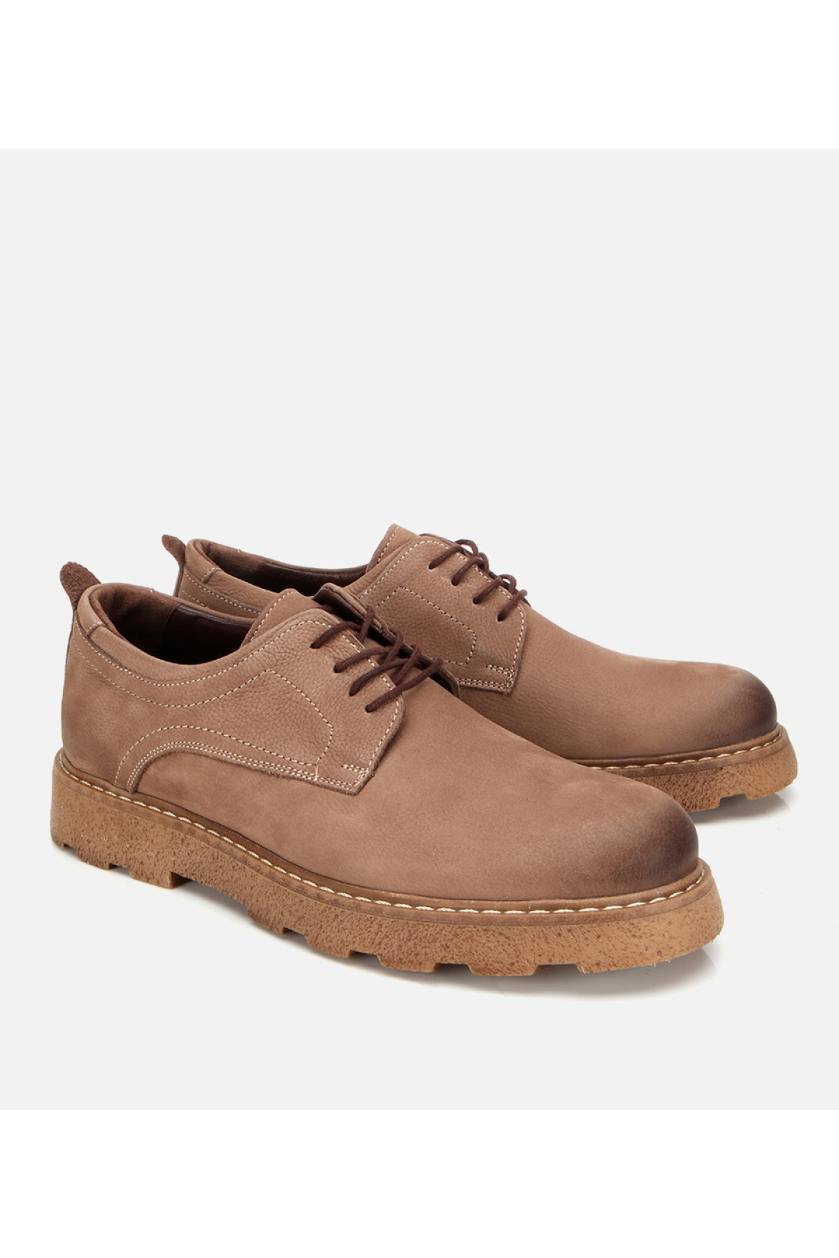 Erkek Nubuk Deri Bej Termo Taban Günlük Ayakkabı - Görsel 2