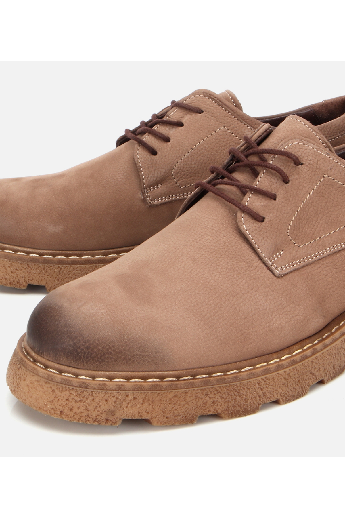 Erkek Nubuk Deri Bej Termo Taban Günlük Ayakkabı - Görsel 3