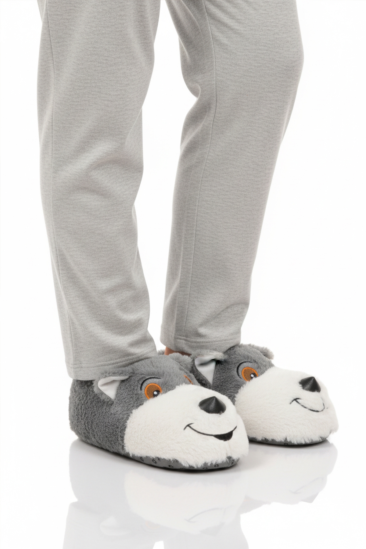 Gri Köpek Desenli Unisex Panduf 26K001 - Görsel 2