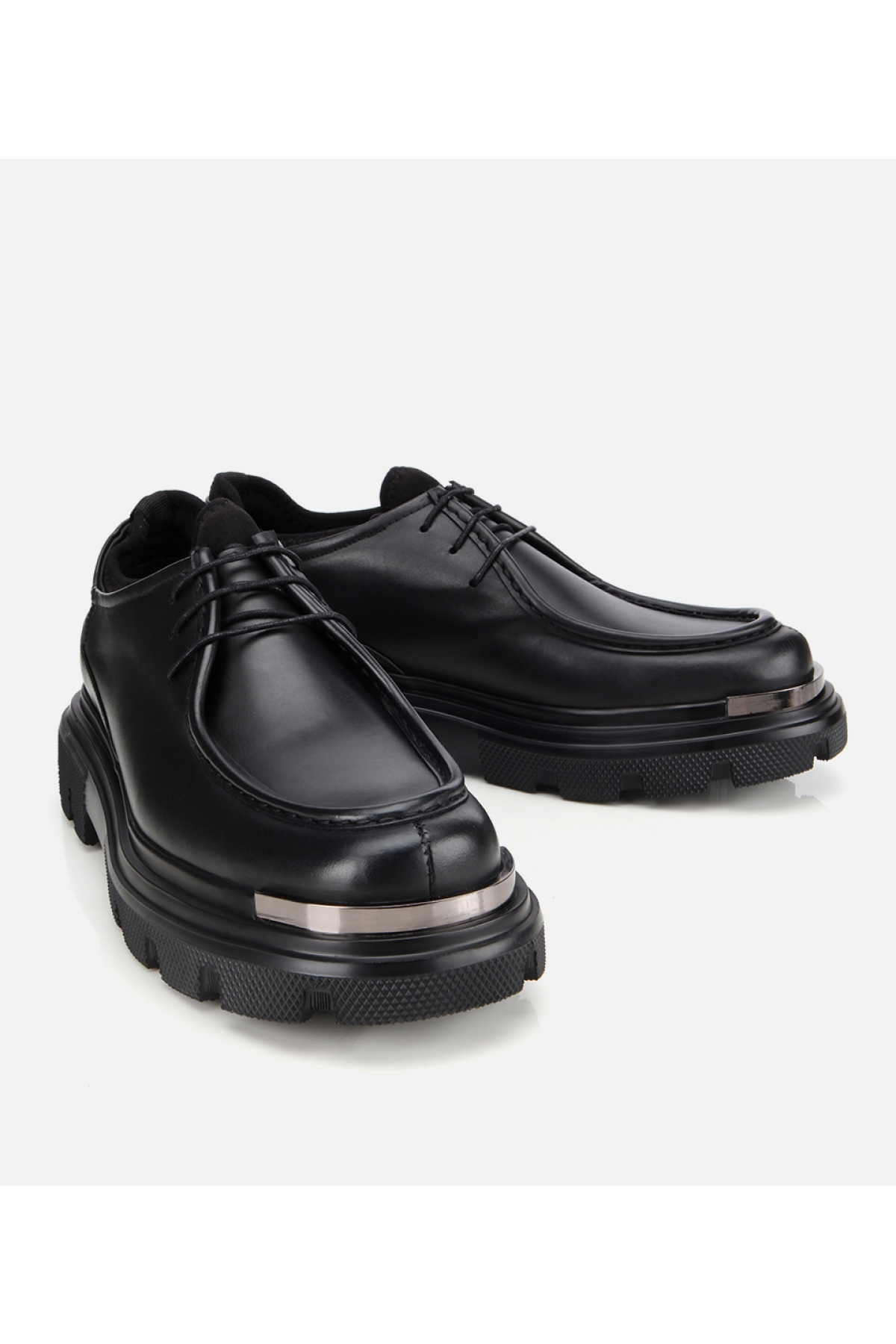 Erkek Deri Siyah Yüksek Tabanlı Günlük Ayakkabı - Görsel 2