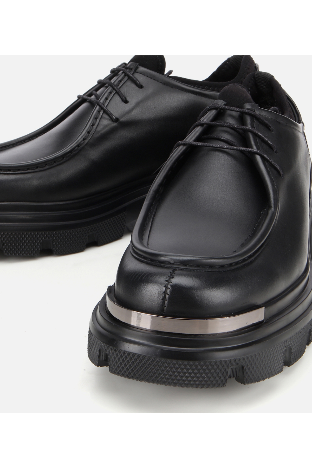 Erkek Deri Siyah Yüksek Tabanlı Günlük Ayakkabı - Görsel 3