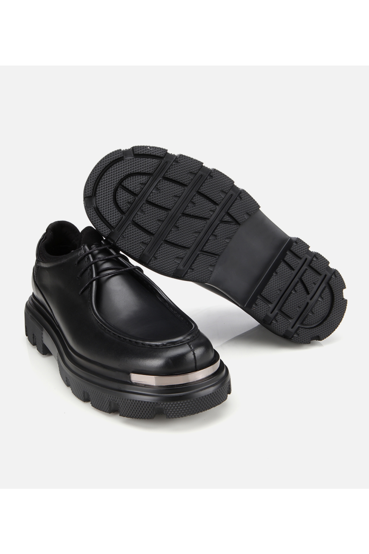 Erkek Deri Siyah Yüksek Tabanlı Günlük Ayakkabı - Görsel 6