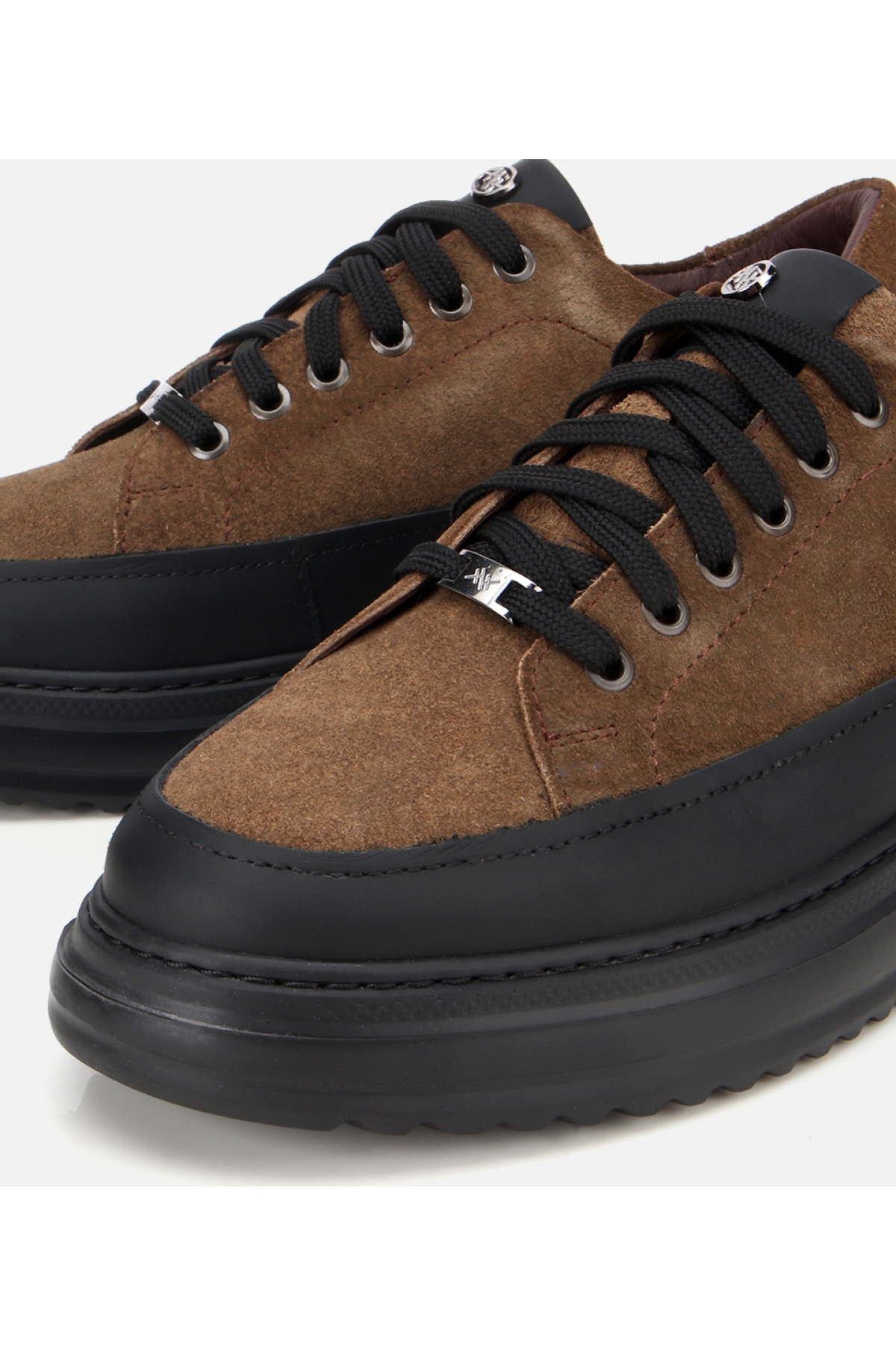 Erkek Süet Deri Haki Kalın Tabanlı Günlük Ayakkabı - Görsel 3