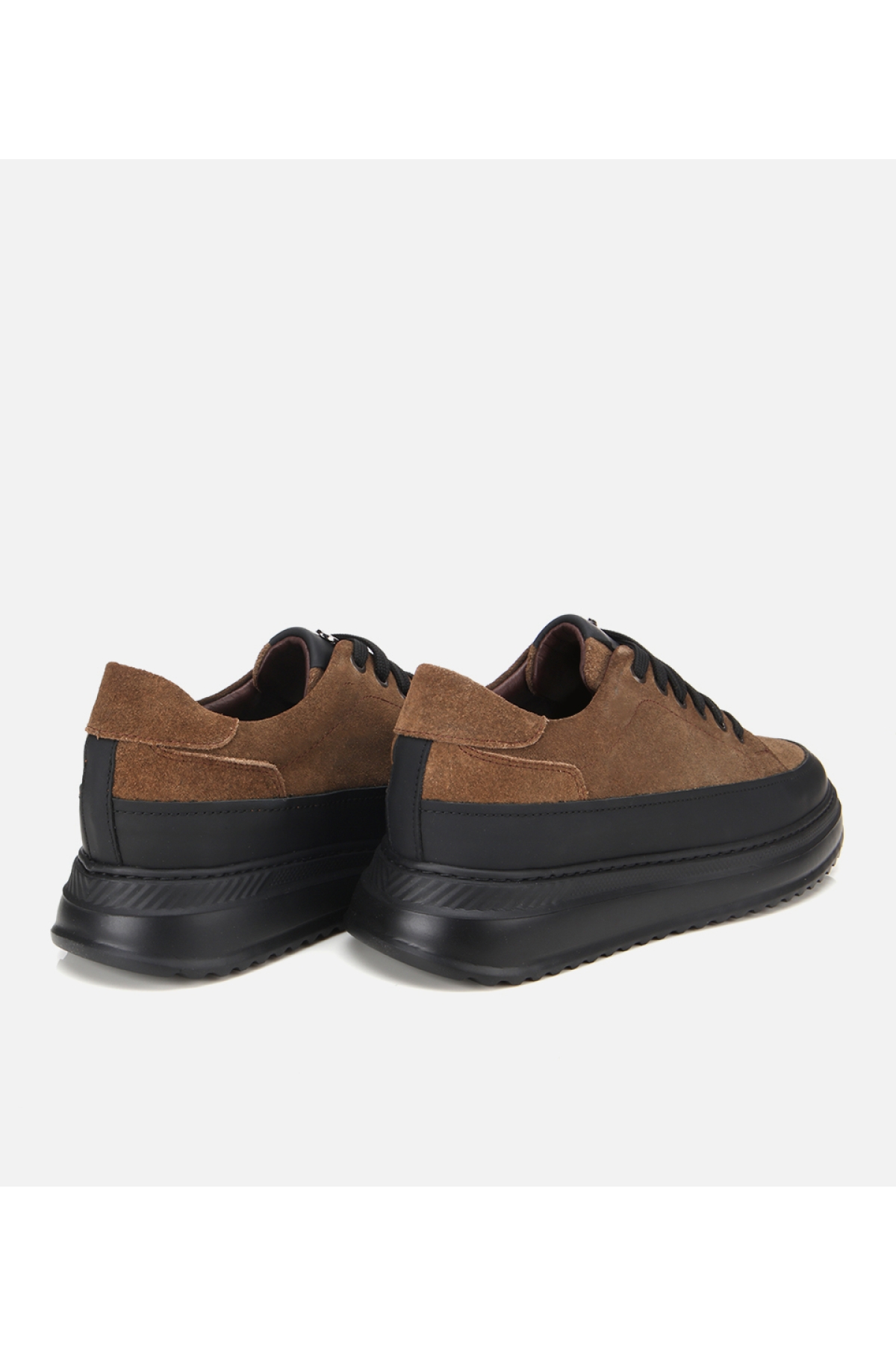 Erkek Süet Deri Haki Kalın Tabanlı Günlük Ayakkabı - Görsel 4