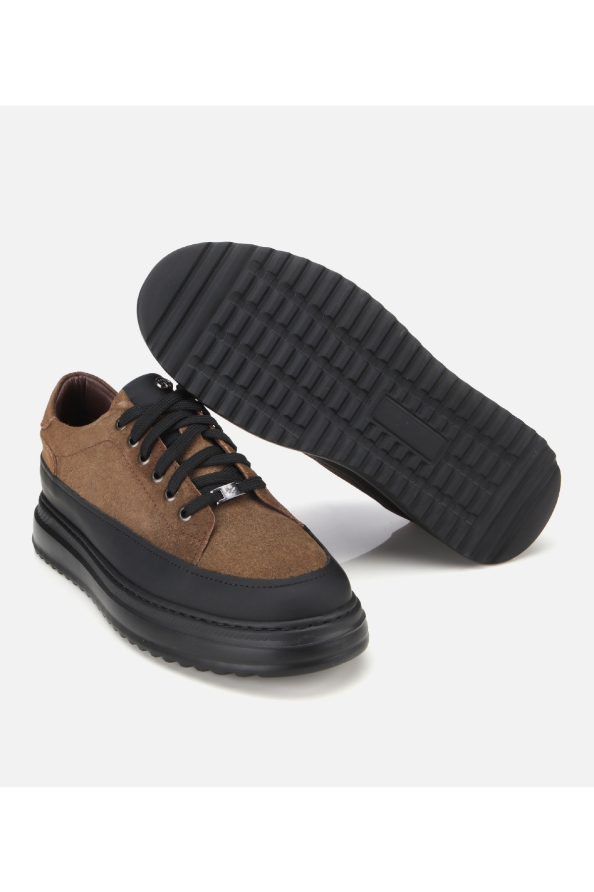 Erkek Süet Deri Haki Kalın Tabanlı Günlük Ayakkabı - Görsel 6