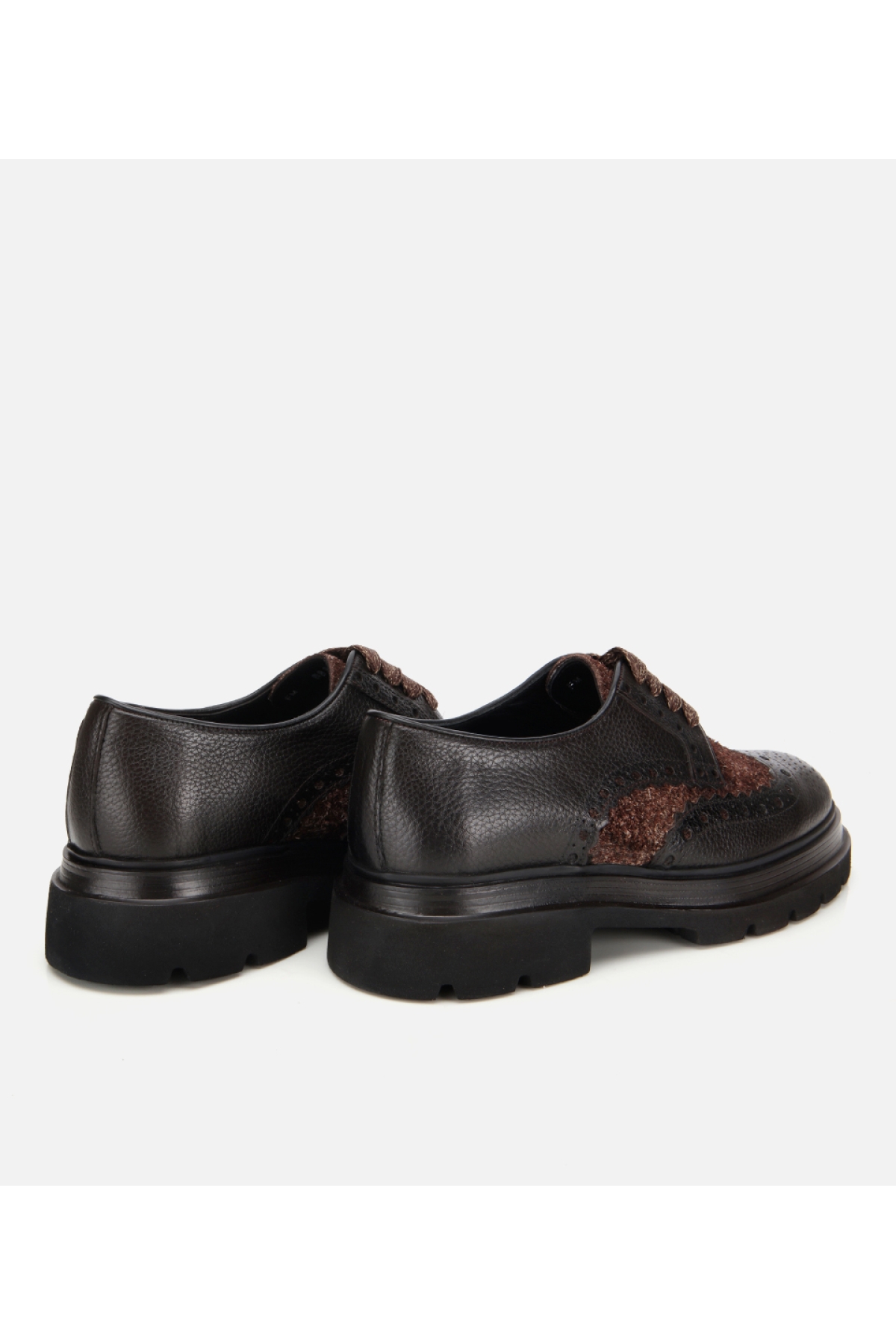 Erkek Deri Kahverengi Kırçıllı Yüksek Tabanlı Günlük Ayakkabı - Görsel 4