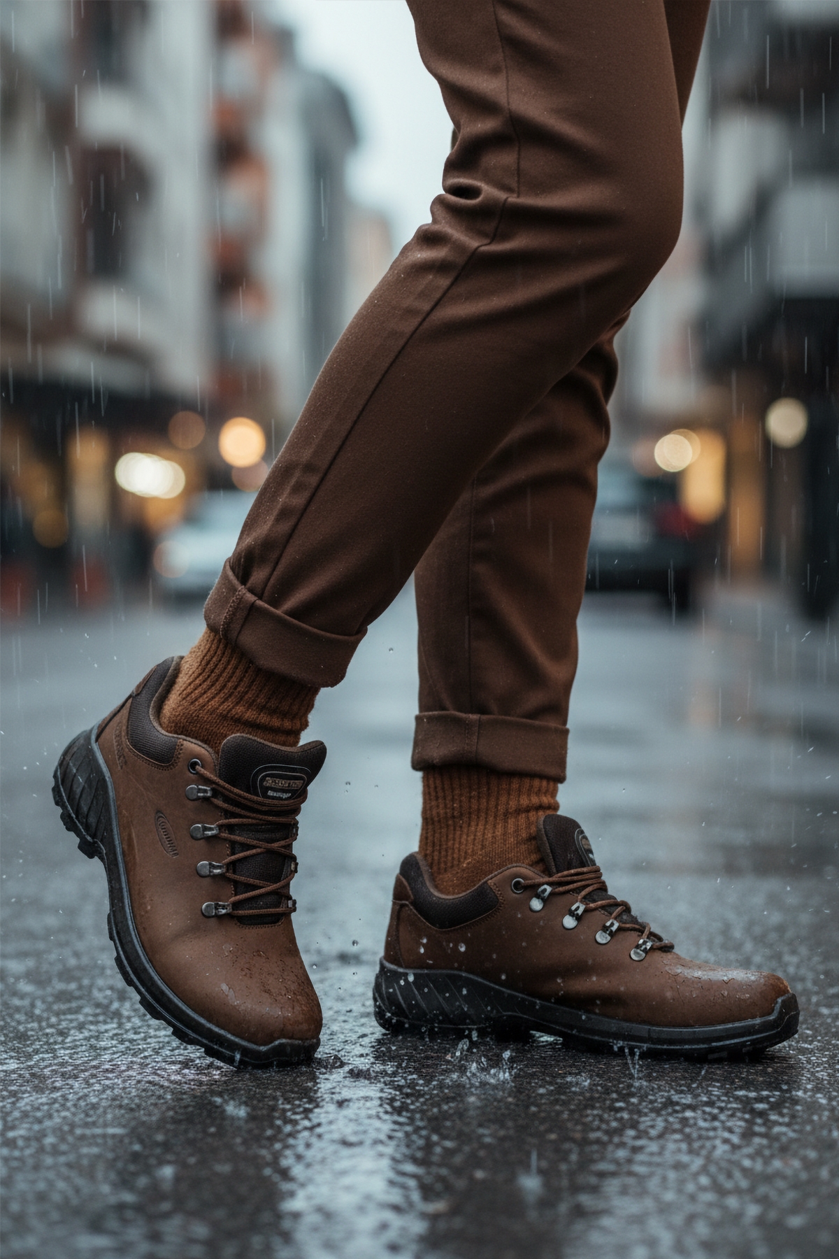 Kahve Su Geçirmez Kaymaz Taban Erkek Outdoor Ayakkabı M4105 M - Görsel 4