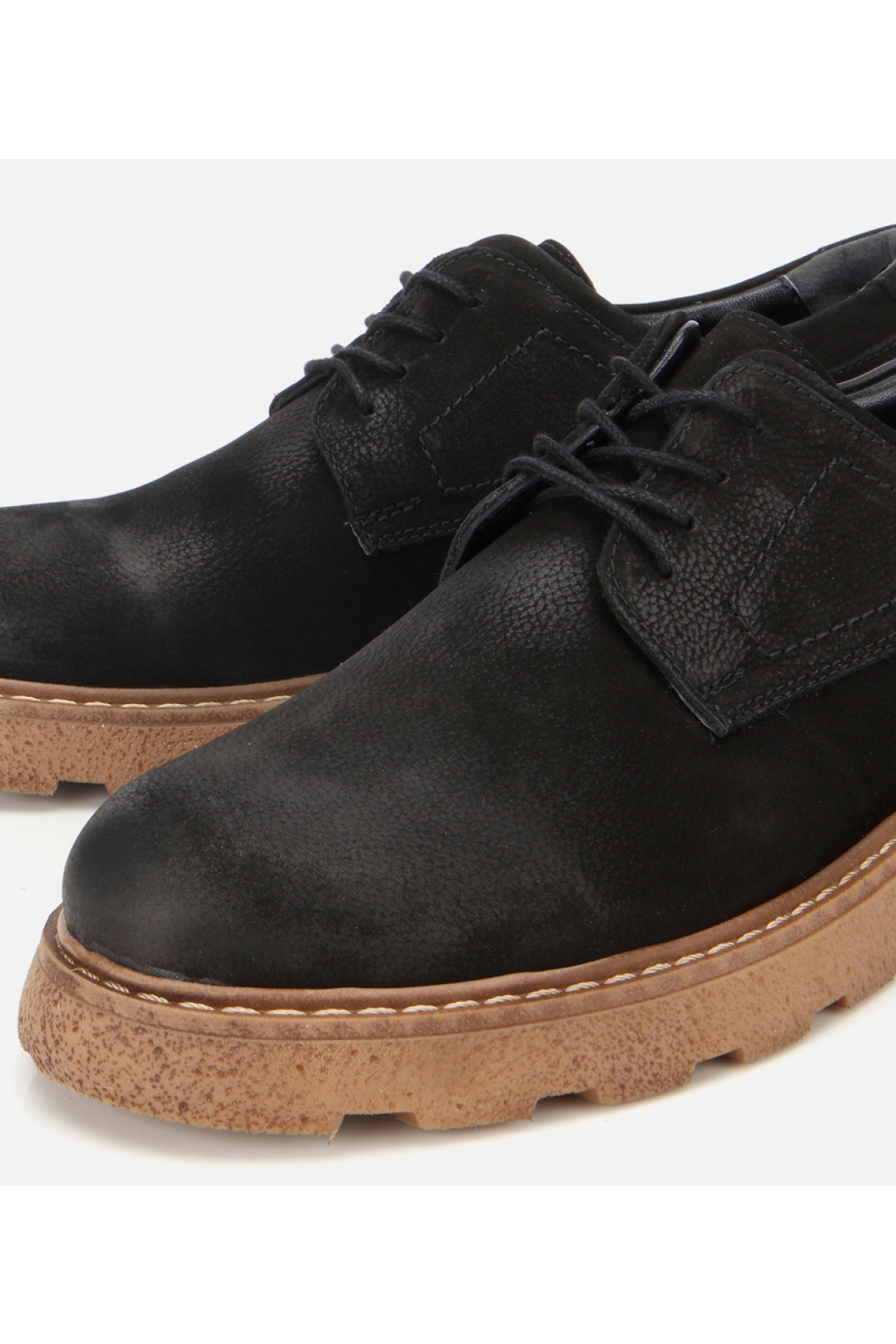 Erkek Nubuk Deri Siyah Termo Taban Günlük Ayakkabı - Görsel 3