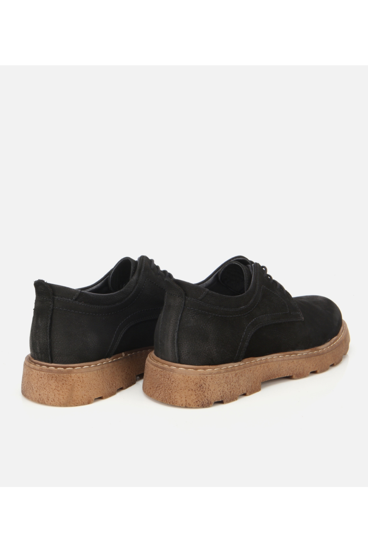 Erkek Nubuk Deri Siyah Termo Taban Günlük Ayakkabı - Görsel 4
