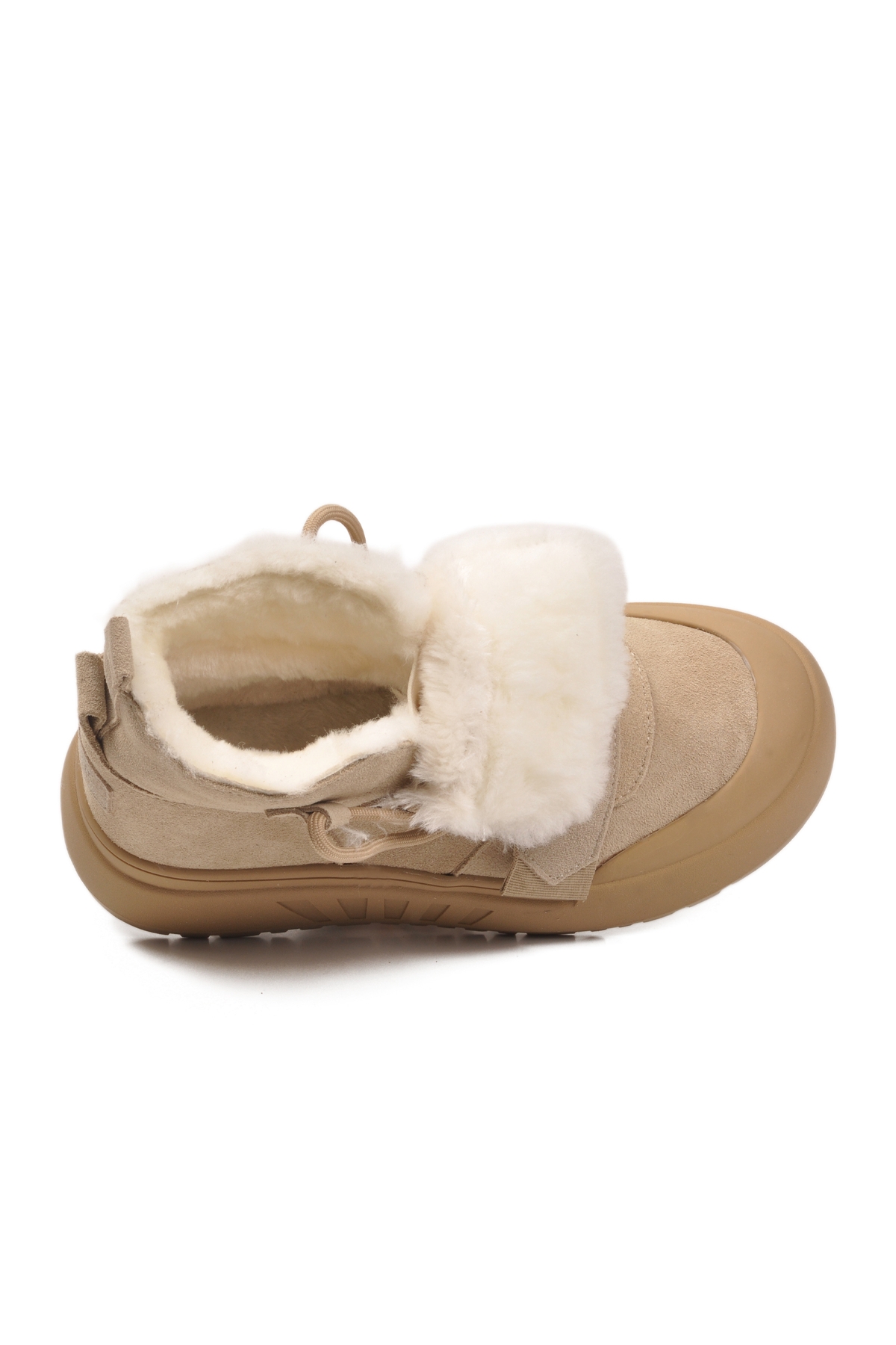 Bej Süet İçi Kürklü Soğuğa Dirençli Kaymaz Kadın Bot Tape Z - Görsel 5