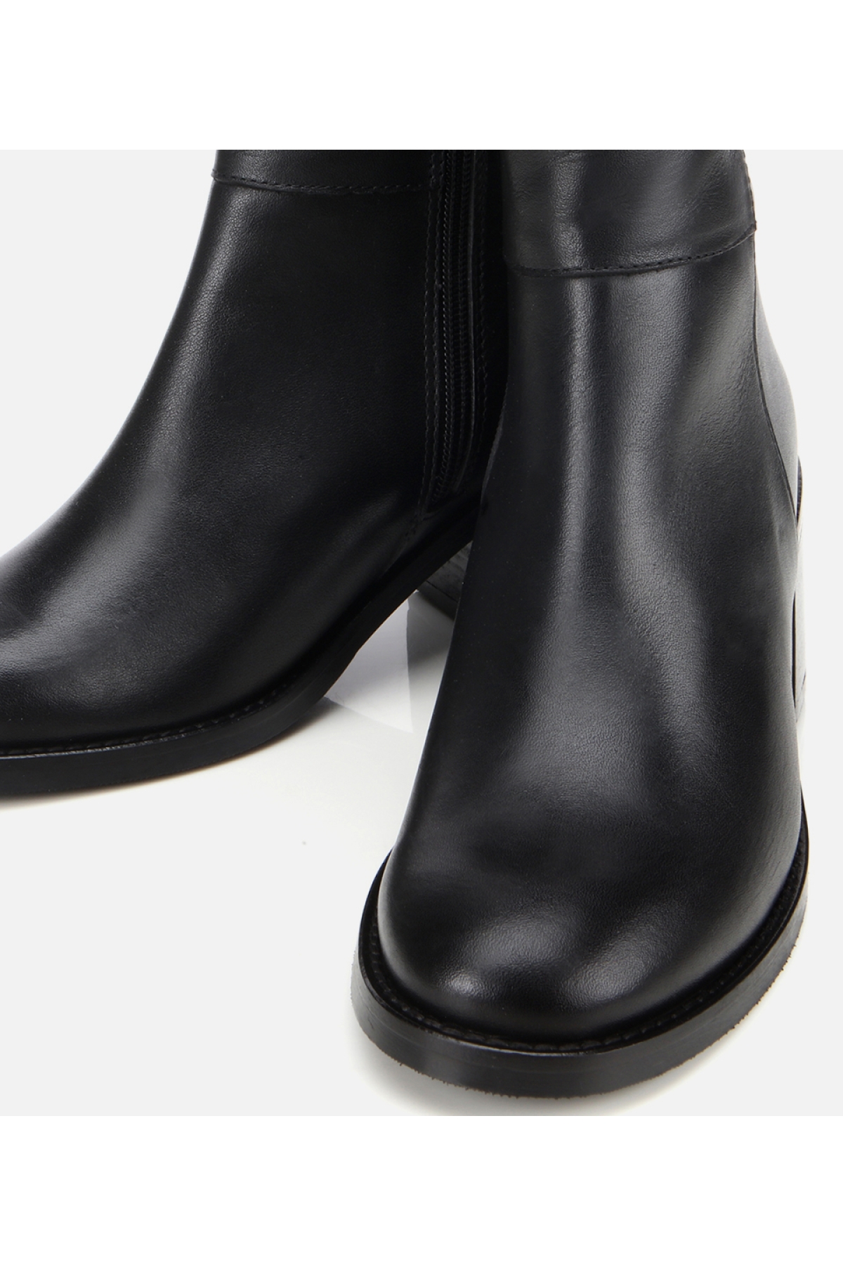 Kadın Deri Siyah Bilekte Topuklu Bot - Görsel 3