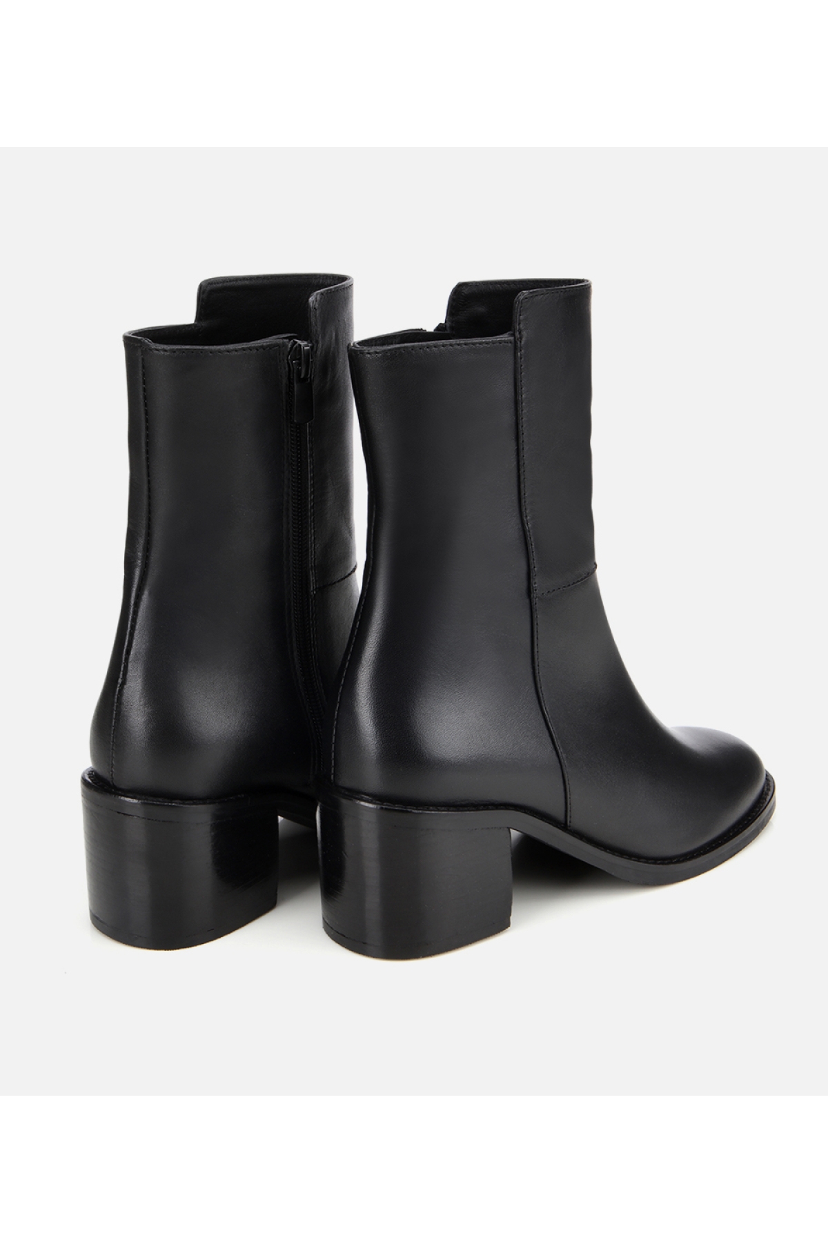 Kadın Deri Siyah Bilekte Topuklu Bot - Görsel 4