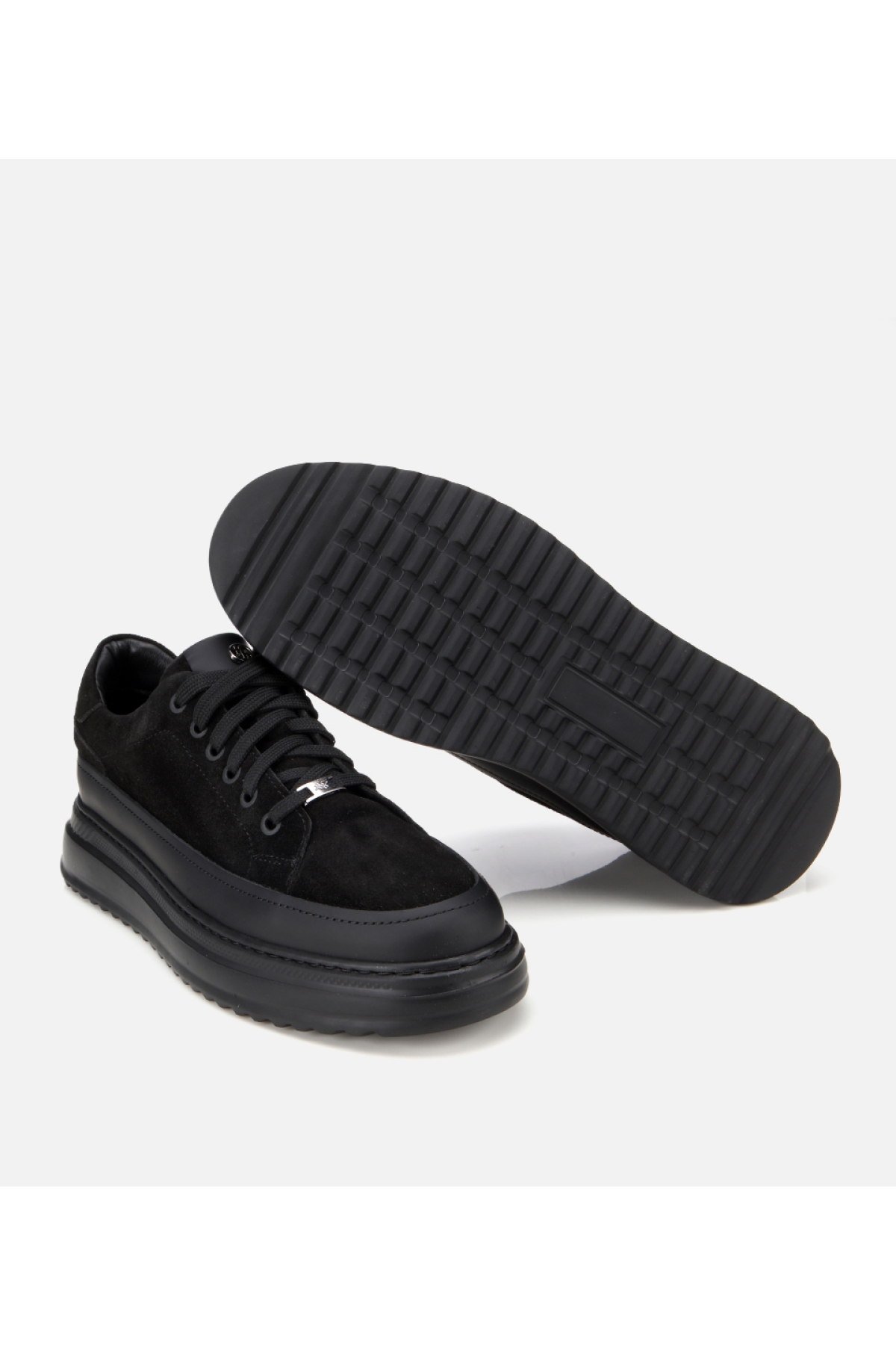Erkek Süet Deri Siyah Kalın Tabanlı Günlük Ayakkabı - Görsel 6