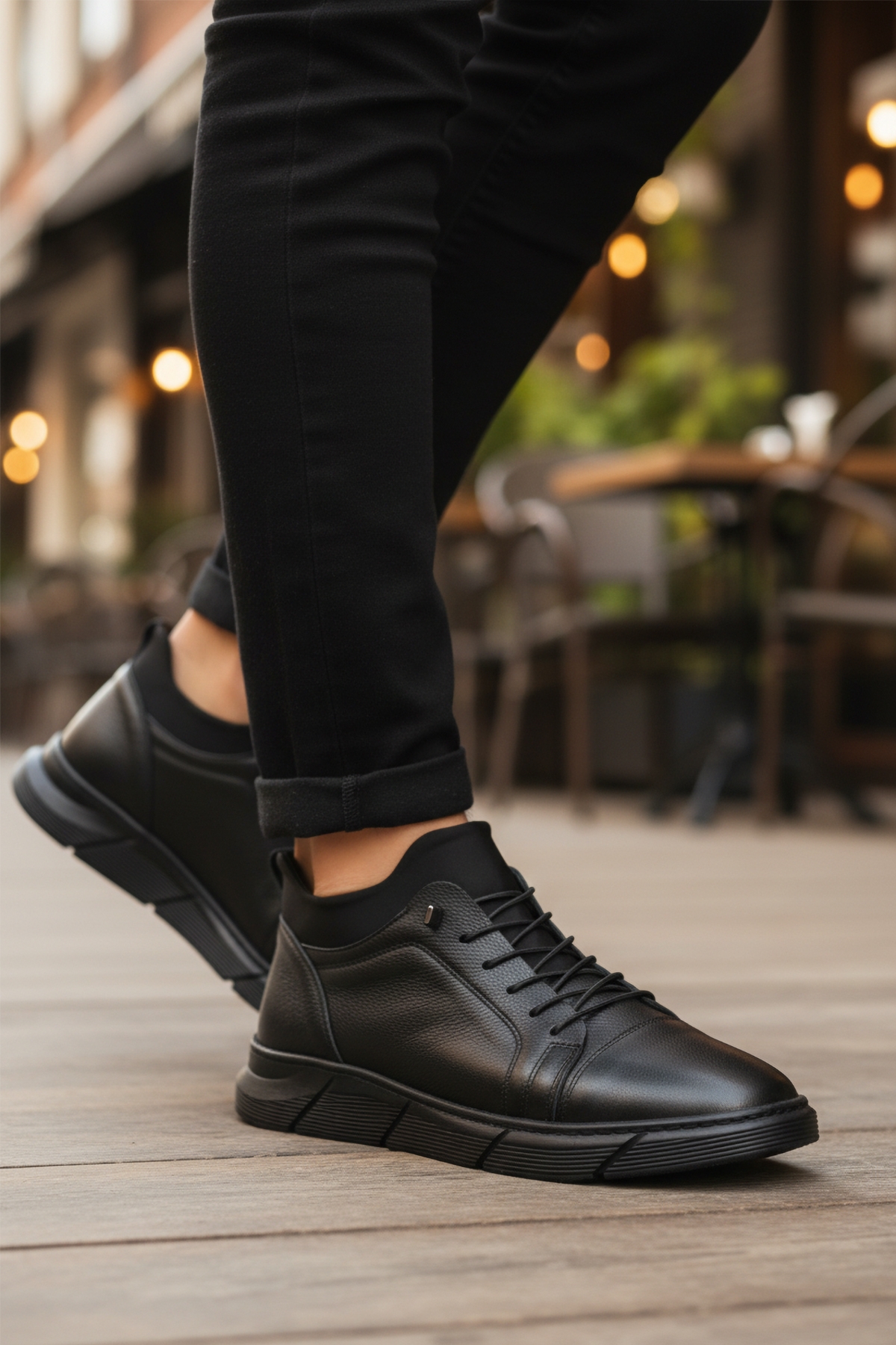 Siyah Hakiki Deri Ortopedik Erkek Casual Ayakkabı 142 M - Görsel 4