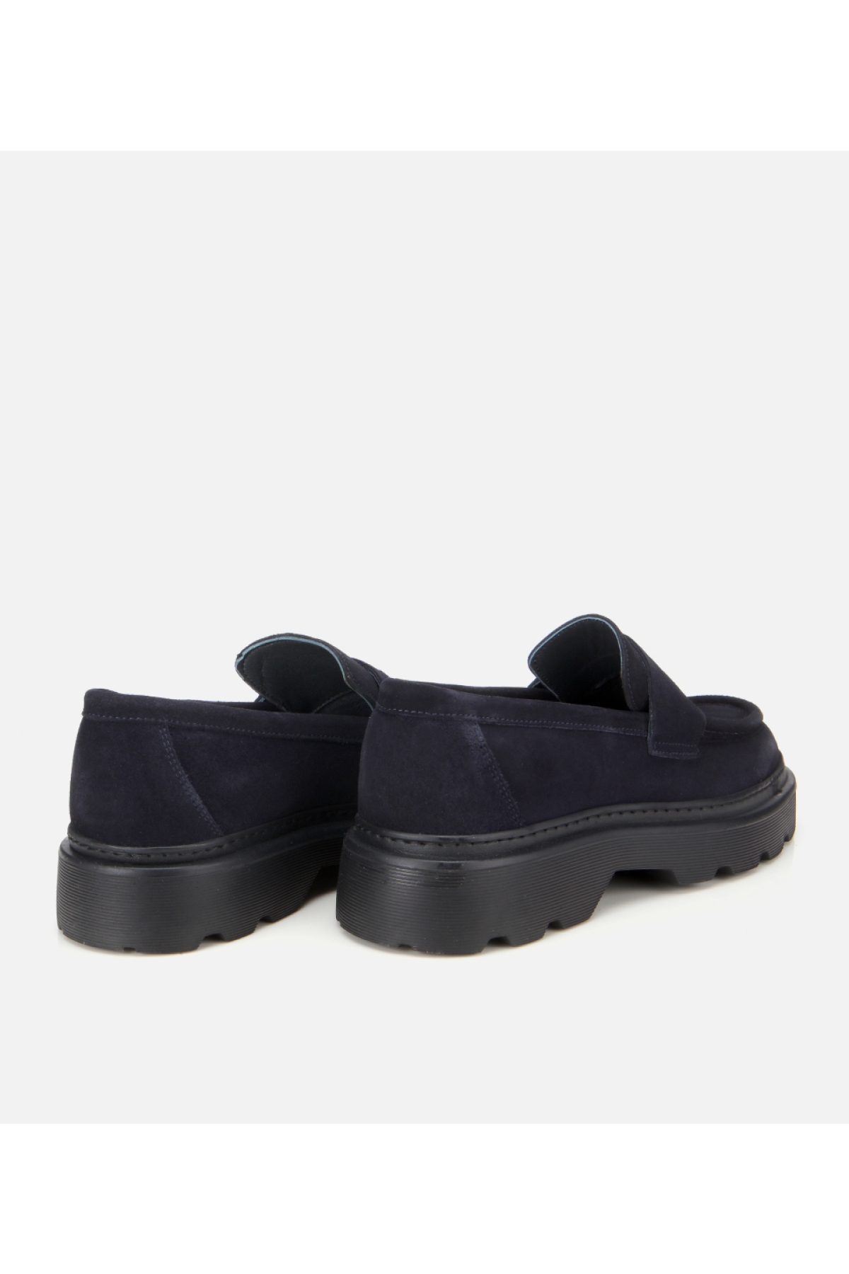 Erkek Süet Deri Lacivert Yumuşak Dokulu Kalın Tabanlı Günlük Loafer - Görsel 4
