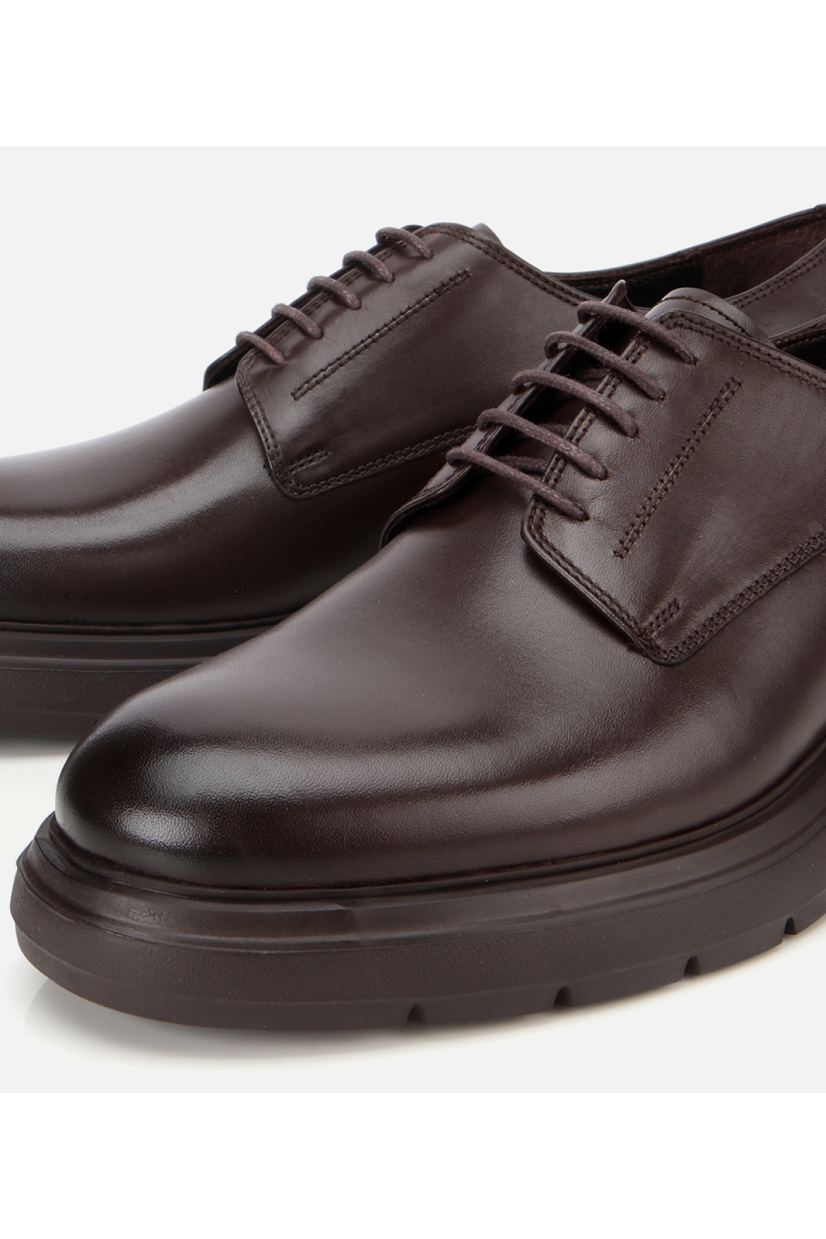 Erkek Deri Kahverengi Kalın Tabanlı Günlük Ayakkabı - Görsel 3