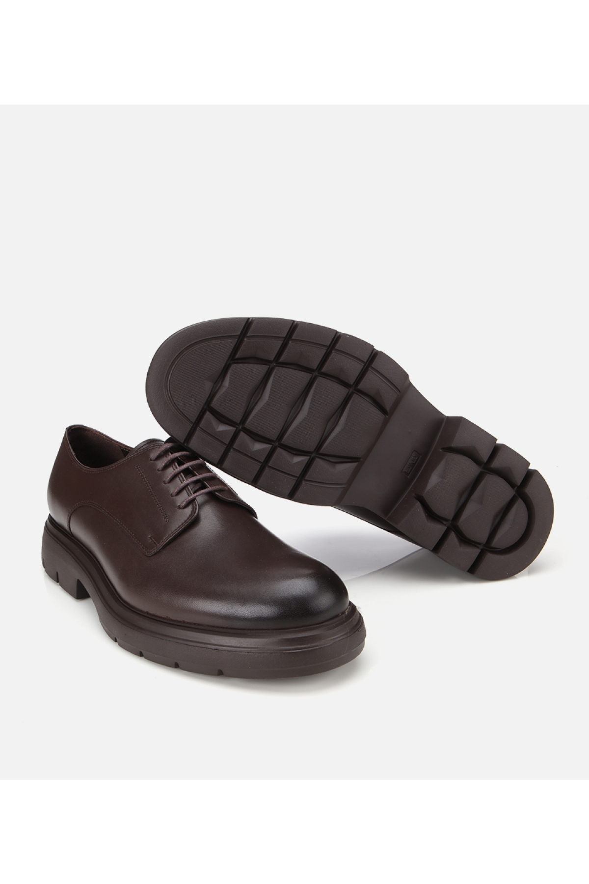 Erkek Deri Kahverengi Kalın Tabanlı Günlük Ayakkabı - Görsel 6