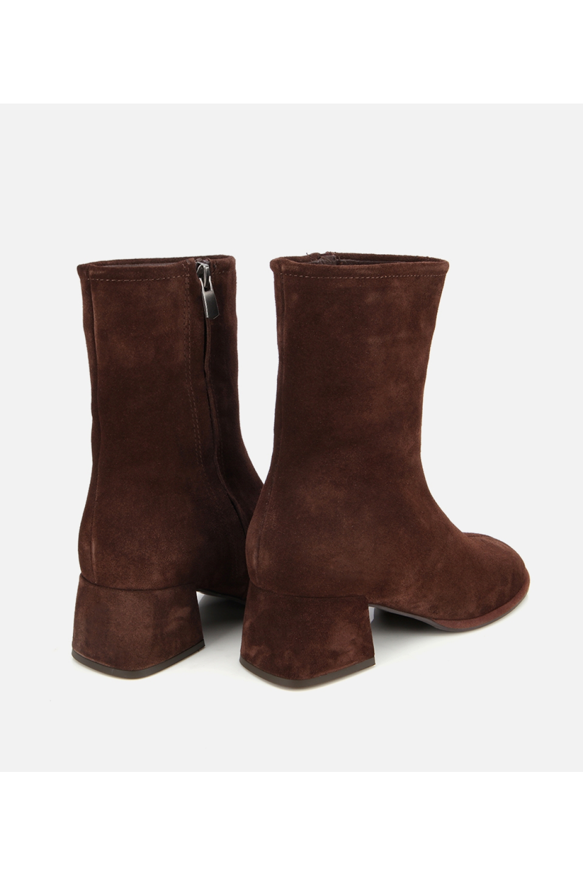 Kadın Süet Deri Kahverengi Bilekte Topuklu Bot - Görsel 4