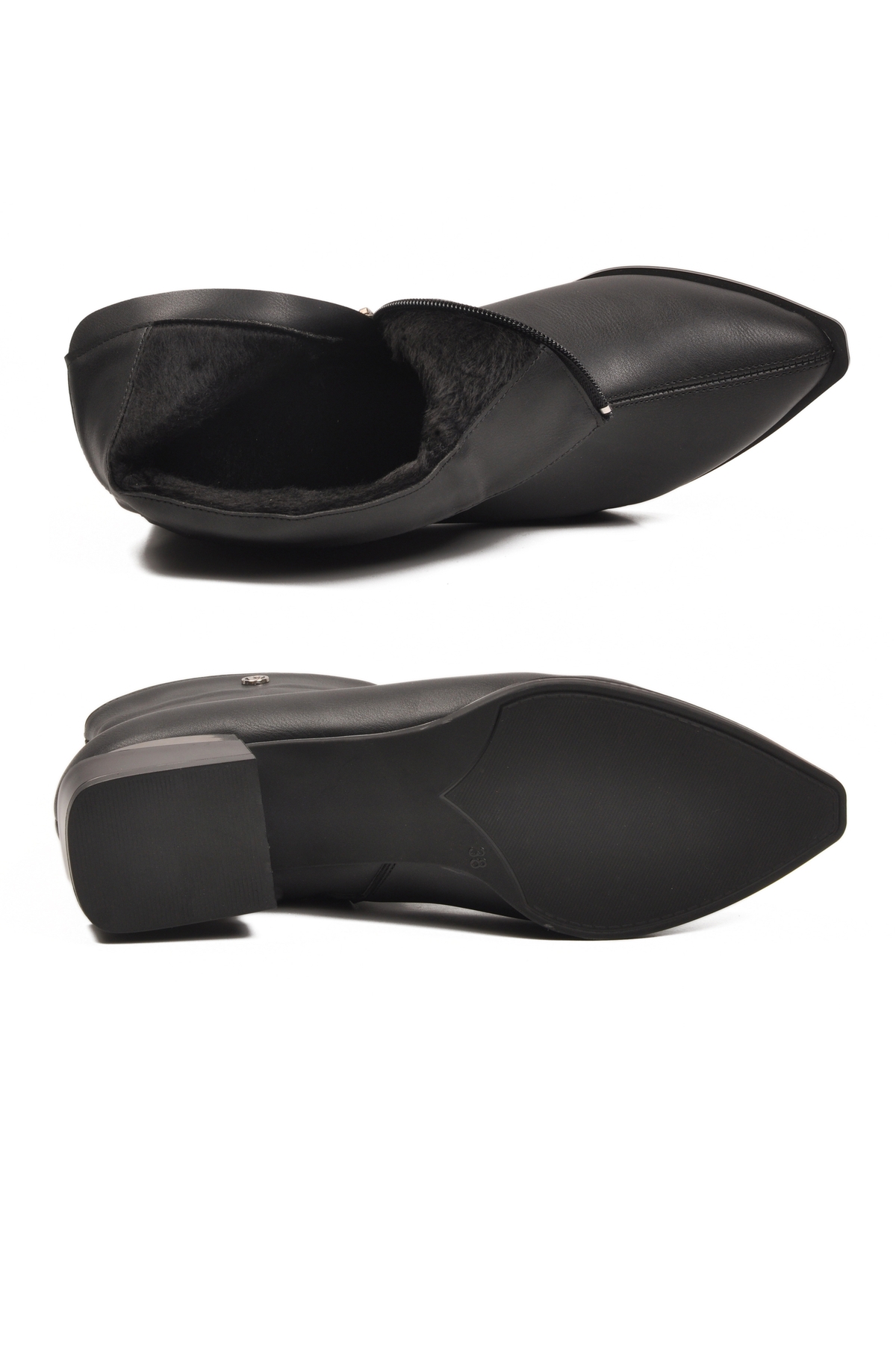 Siyah İçi Kürklü Soğuğa Dirençli Kadın Bot PC-54991 Z - Görsel 6