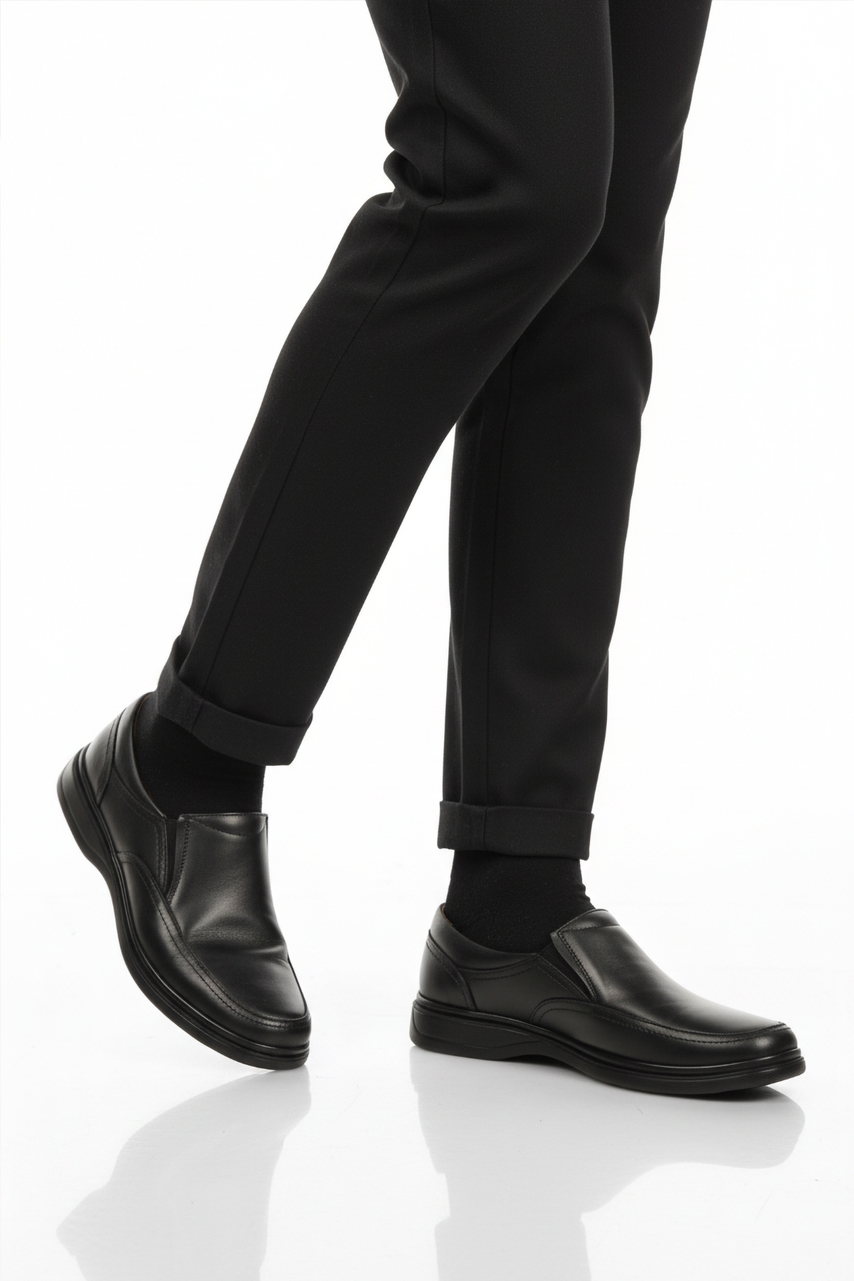 Siyah Hakiki Deri Erkek Casual Ayakkabı DSN 2035 M - Görsel 2