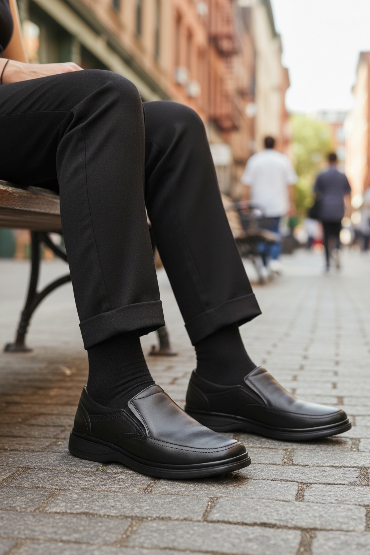 Siyah Hakiki Deri Erkek Casual Ayakkabı DSN 2035 M - Görsel 4