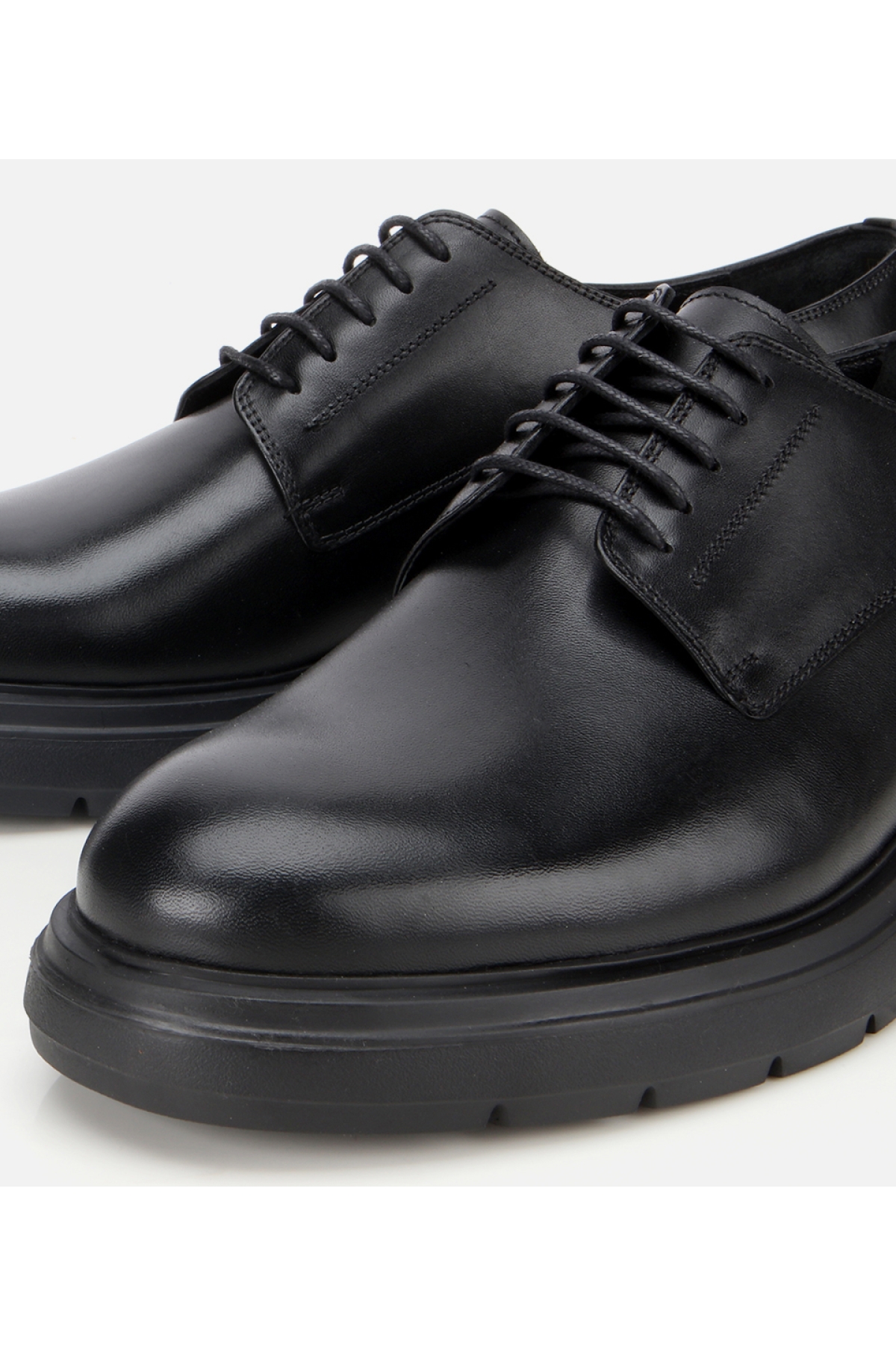 Erkek Deri Siyah Kalın Tabanlı Günlük Ayakkabı - Görsel 3