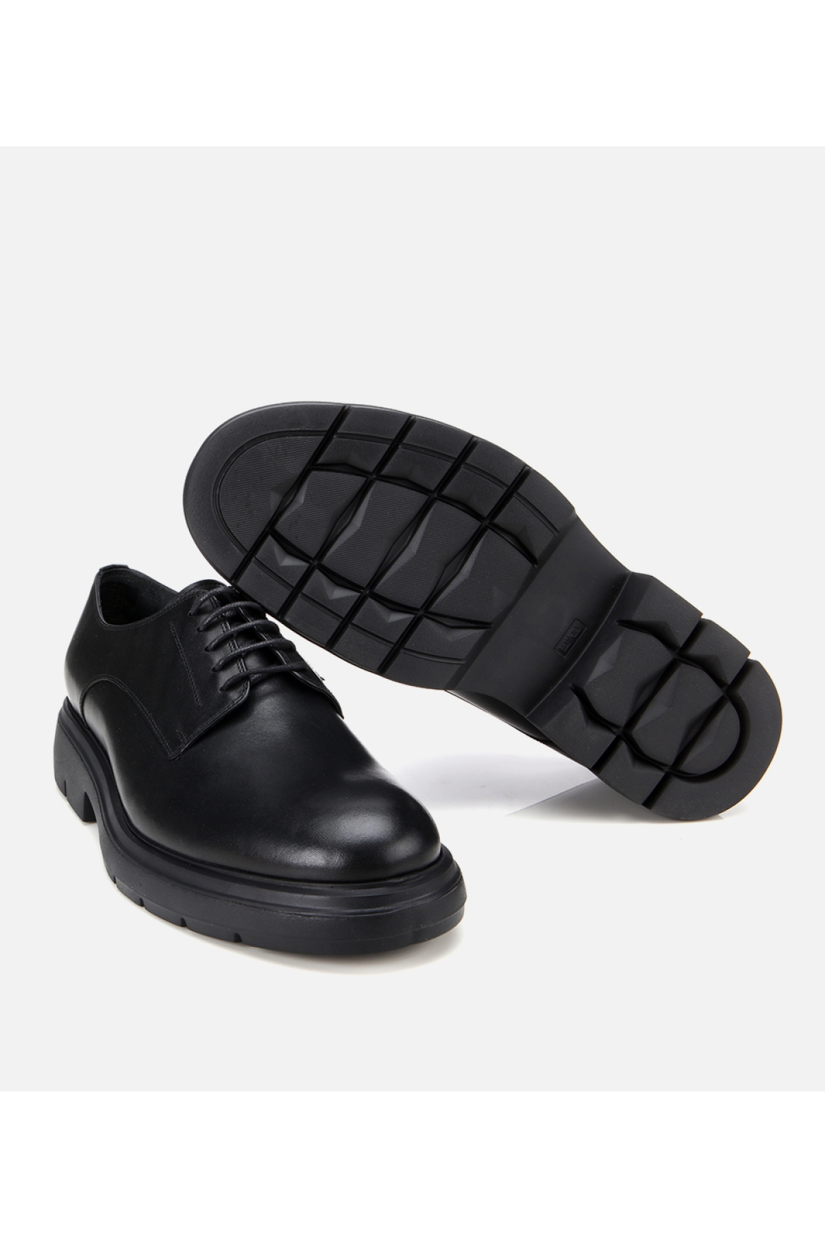 Erkek Deri Siyah Kalın Tabanlı Günlük Ayakkabı - Görsel 6
