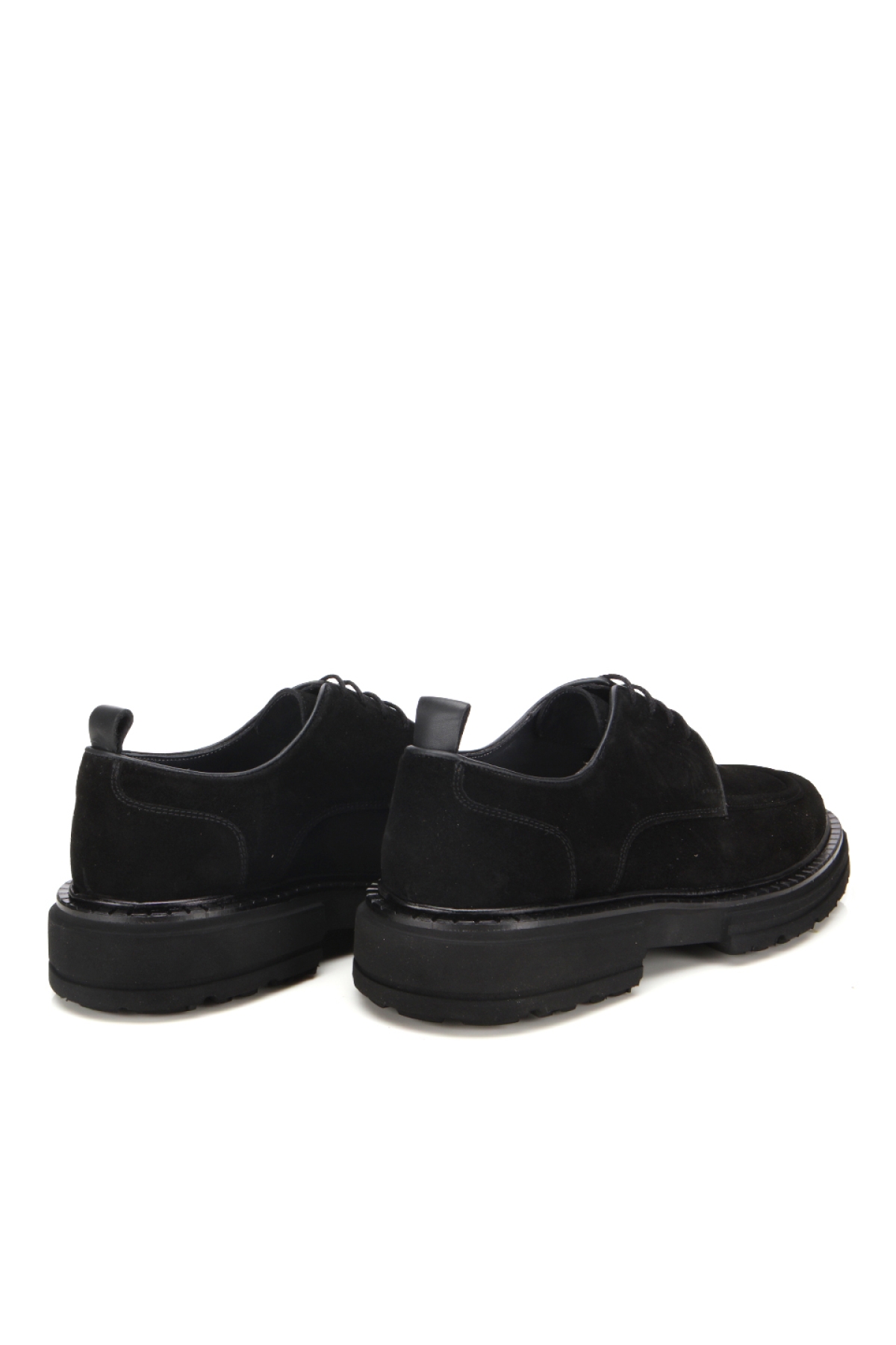Erkek Süet Deri Siyah Kalın Tabanlı Günlük Ayakkabı - Görsel 4