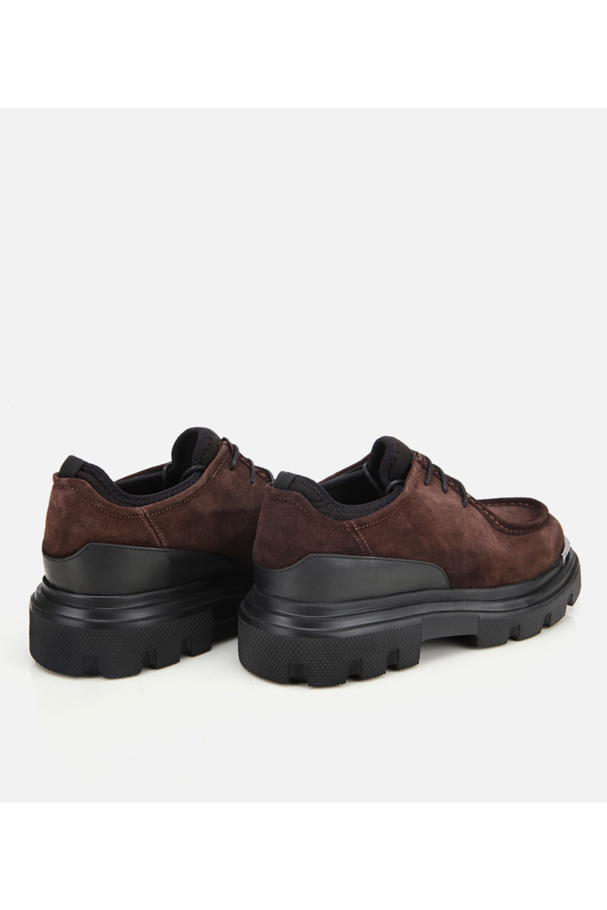 Erkek Süet Deri Kahverengi Yüksek Tabanlı Günlük Ayakkabı - Görsel 4