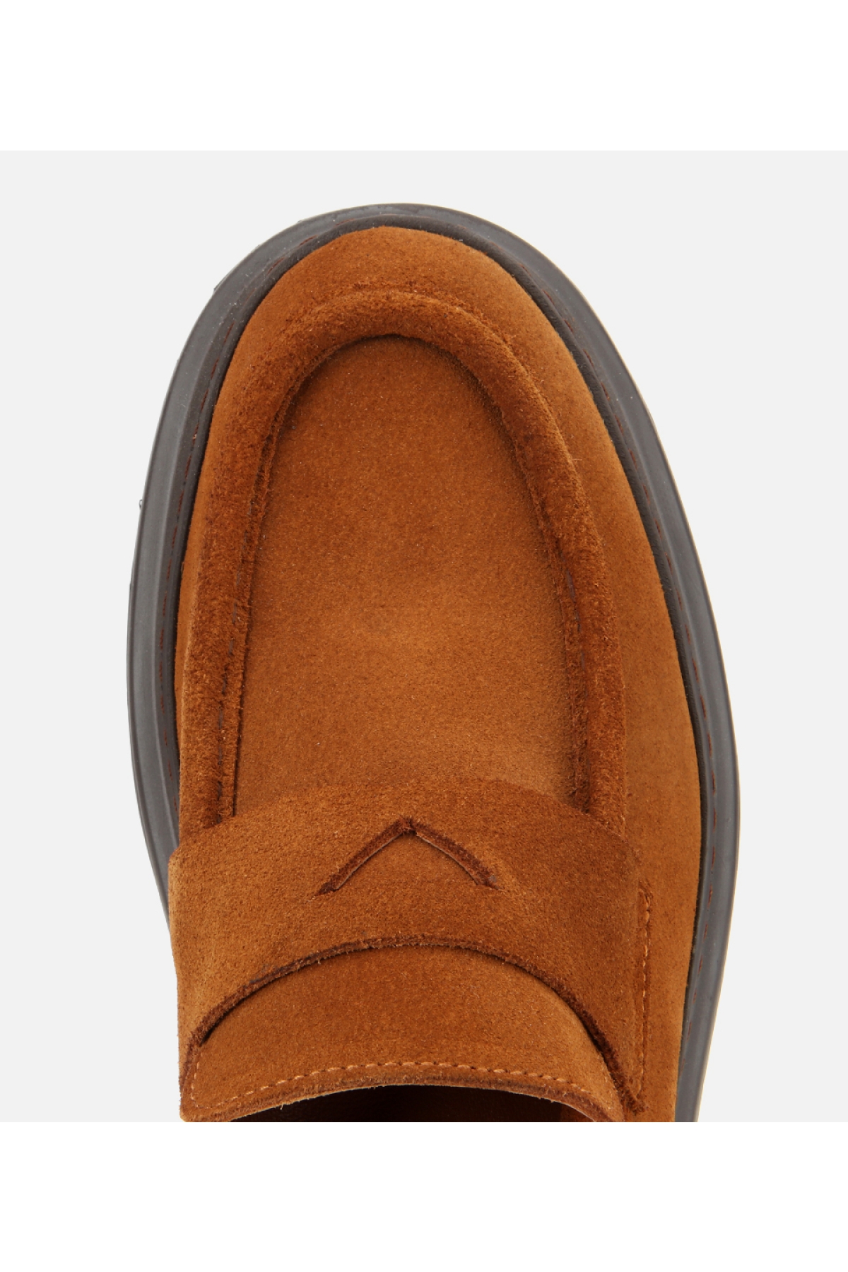 Erkek Süet Deri Taba Kalın Tabanlı Günlük Loafer - Görsel 5