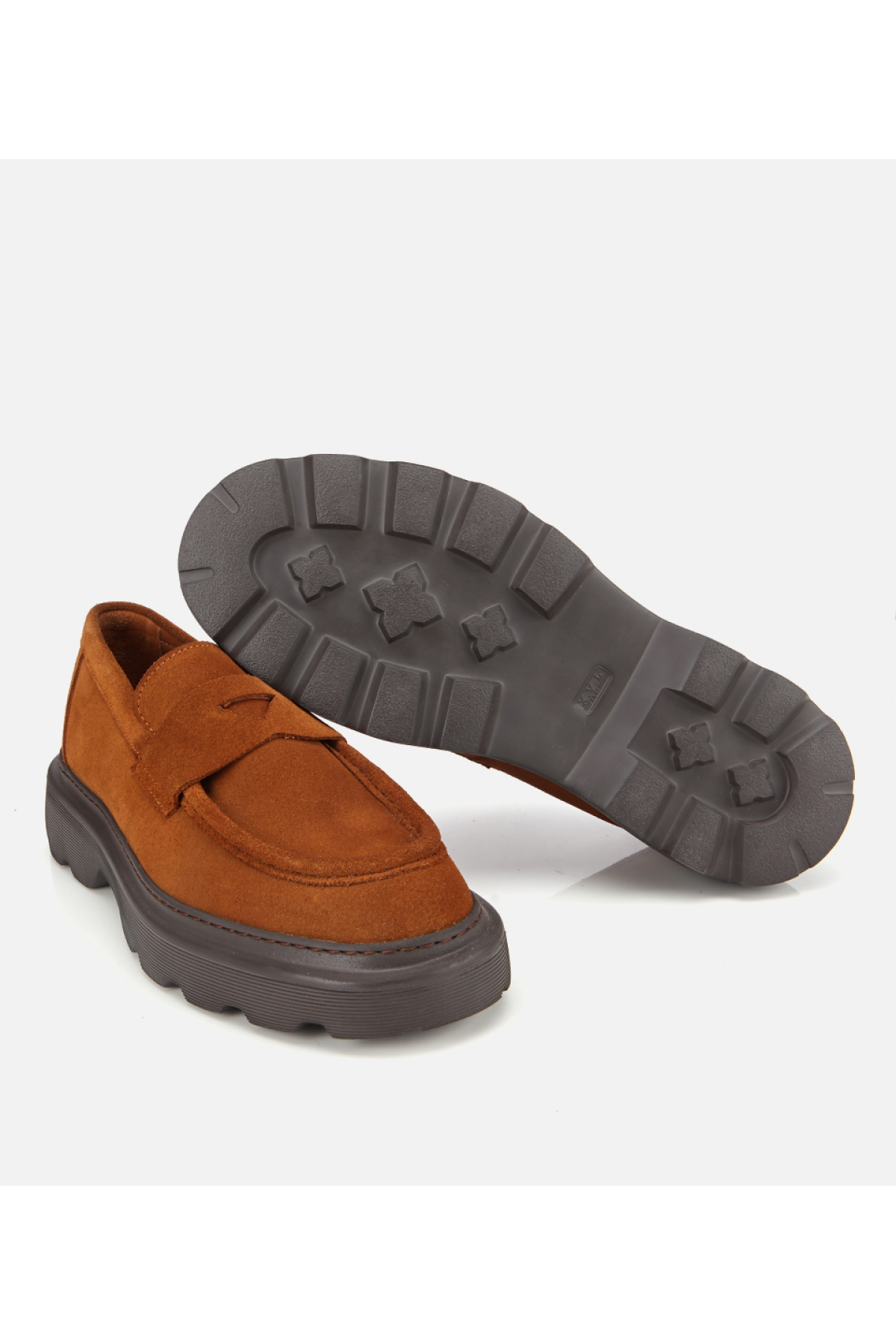 Erkek Süet Deri Taba Kalın Tabanlı Günlük Loafer - Görsel 6