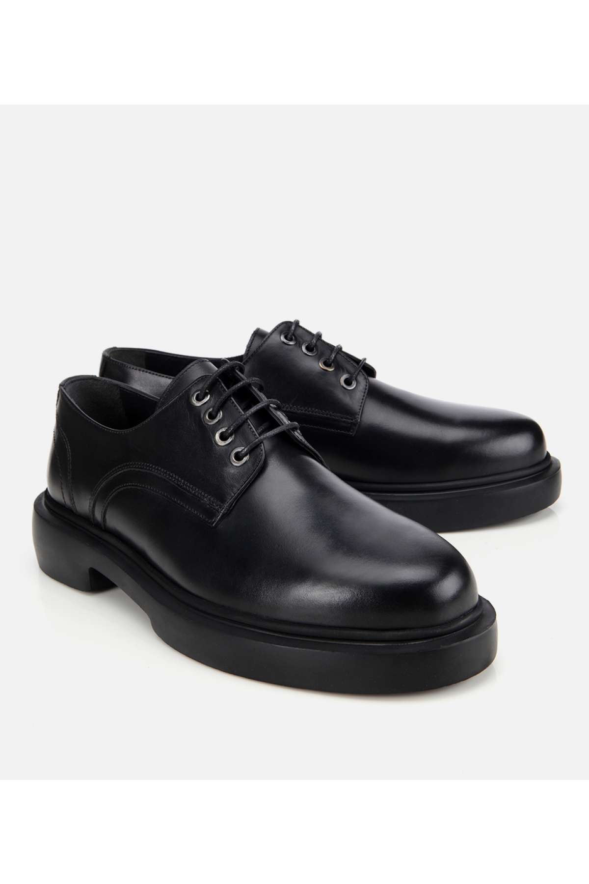 Erkek Deri Siyah Bağcıklı Günlük Ayakkabı - Görsel 2